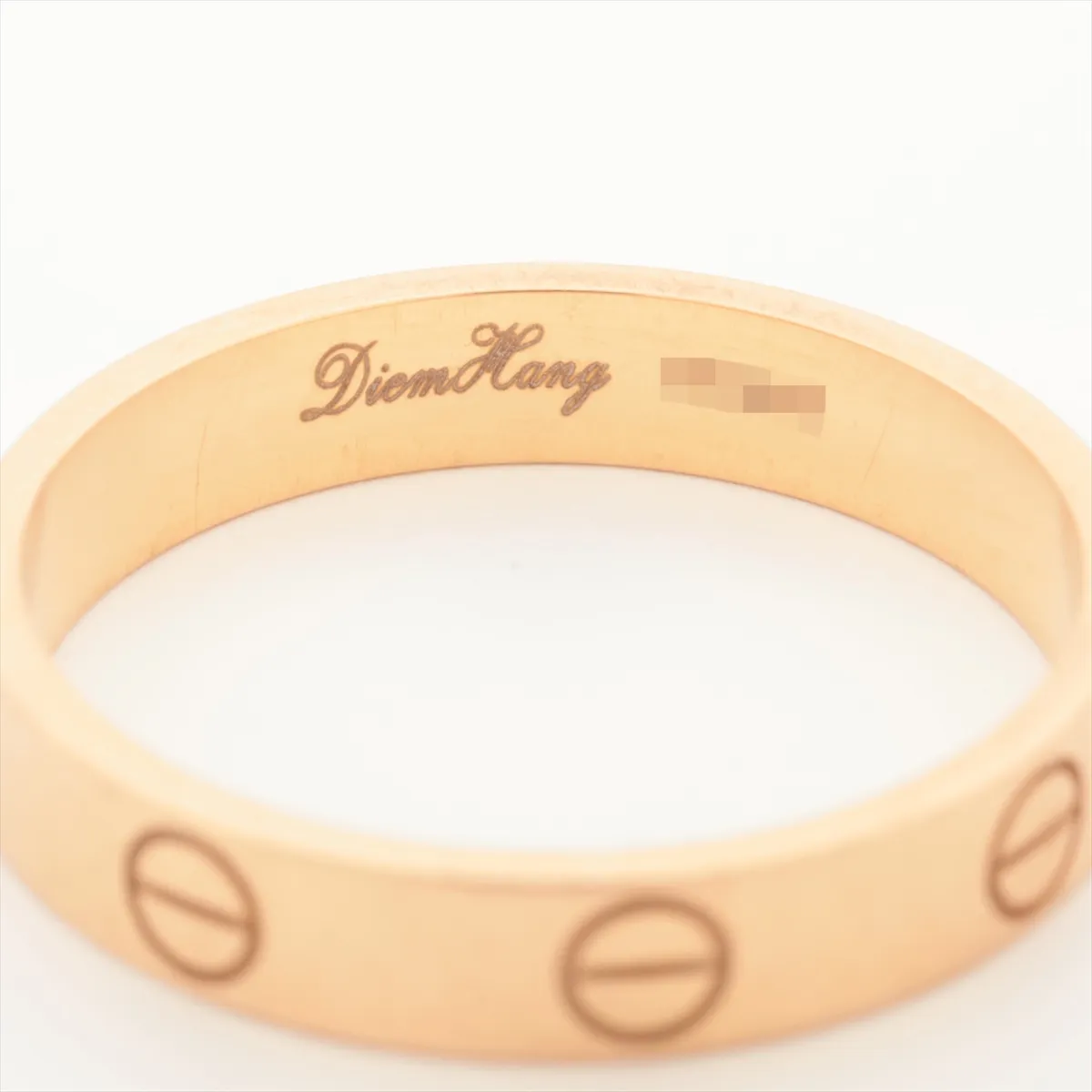 Mini Love Ring, 750 (PG), 3.4g, Size 56, Name Engraving, GXC541 B4085256, with 2 Guarantee Certificates. — view 3