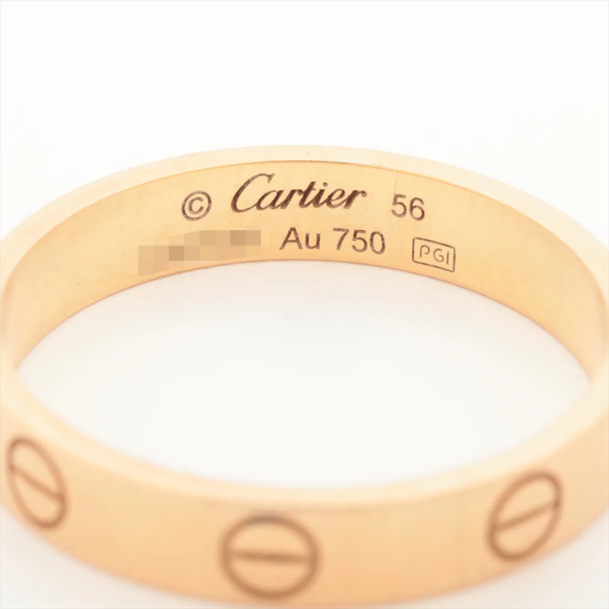 Mini Love Ring, 750 (PG), 3.4g, Size 56, Name Engraving, GXC541 B4085256, with 2 Guarantee Certificates. — view 4