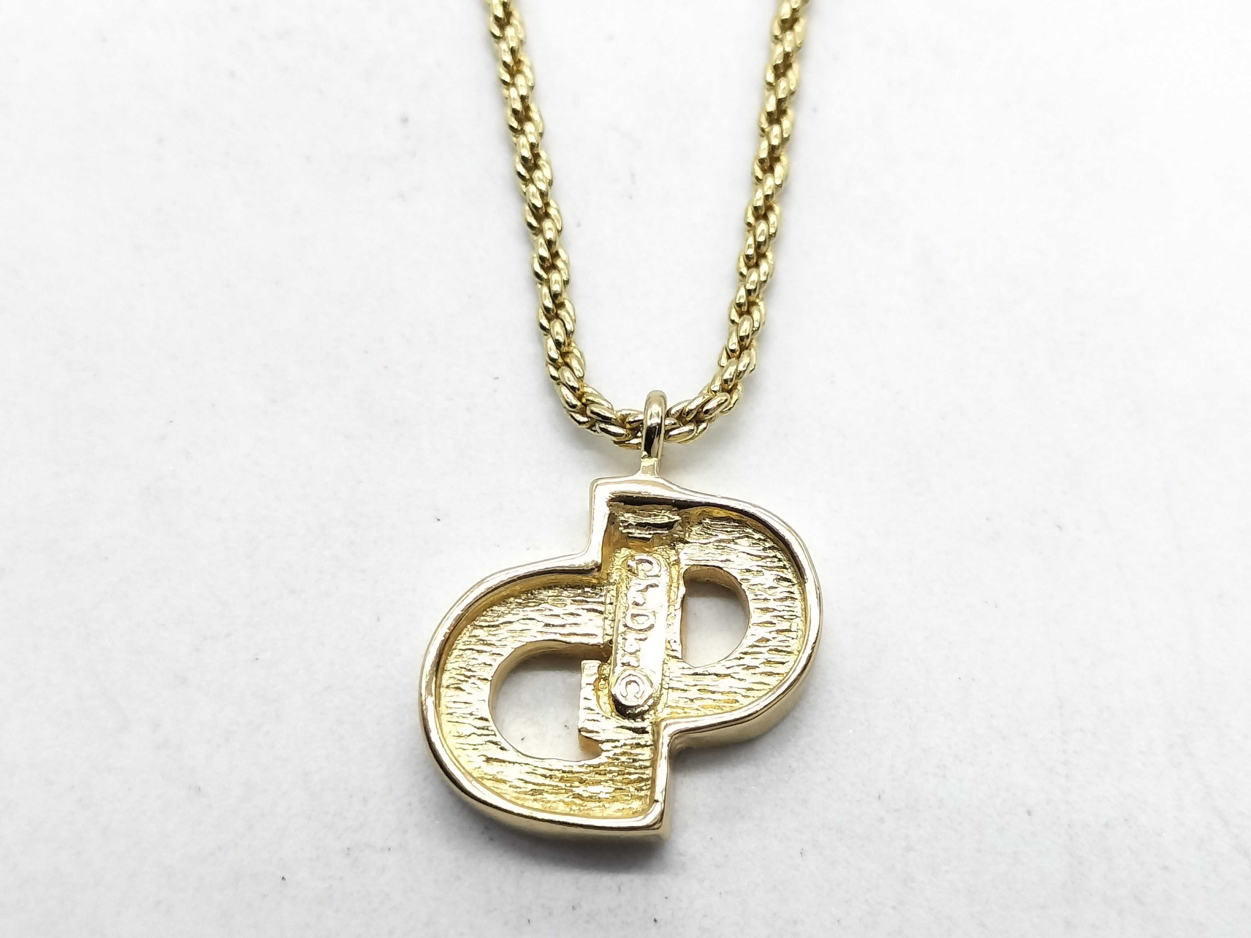 CD Logo Rhinestone Necklace — view 3
