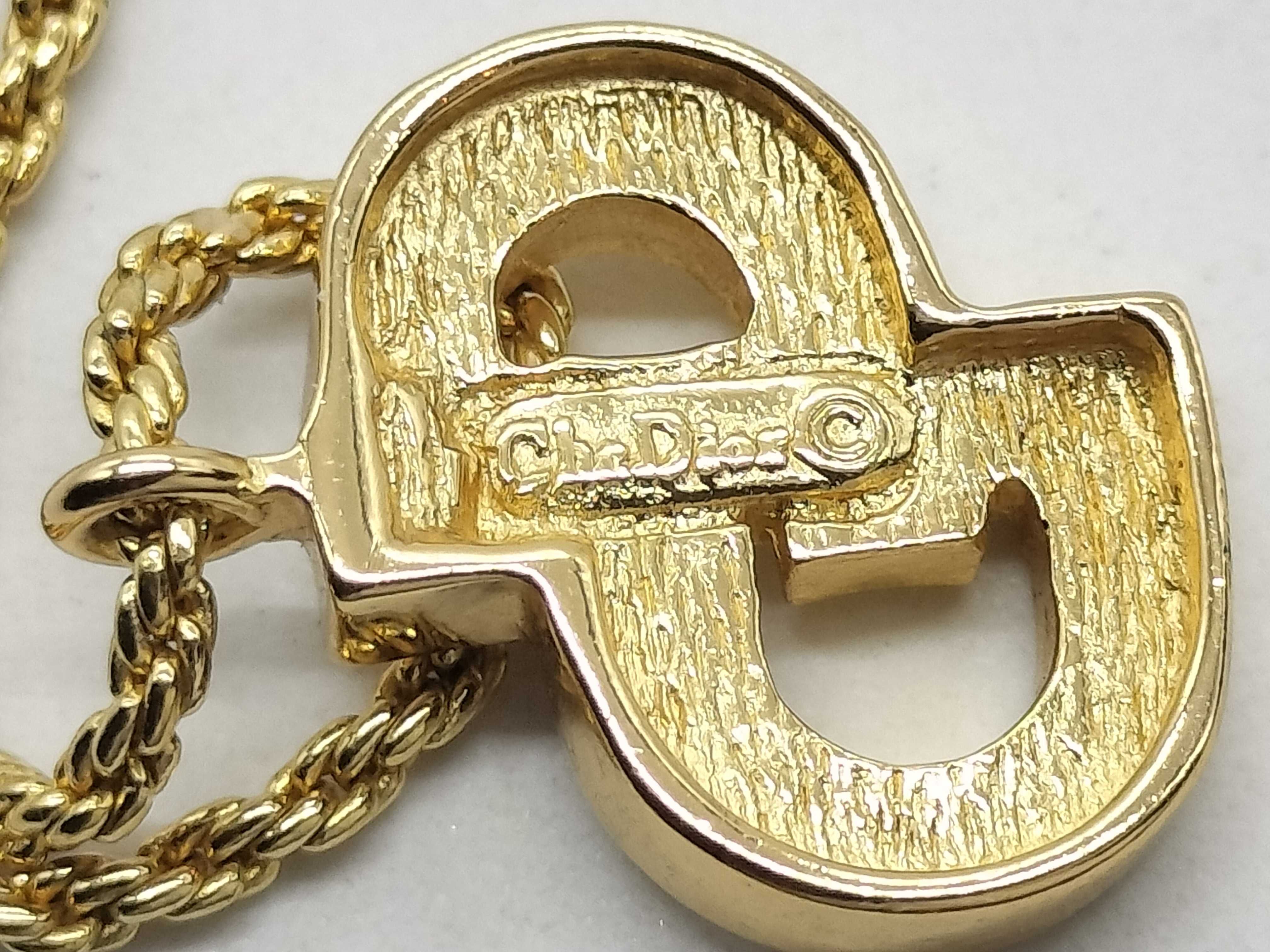CD Logo Rhinestone Necklace — view 4