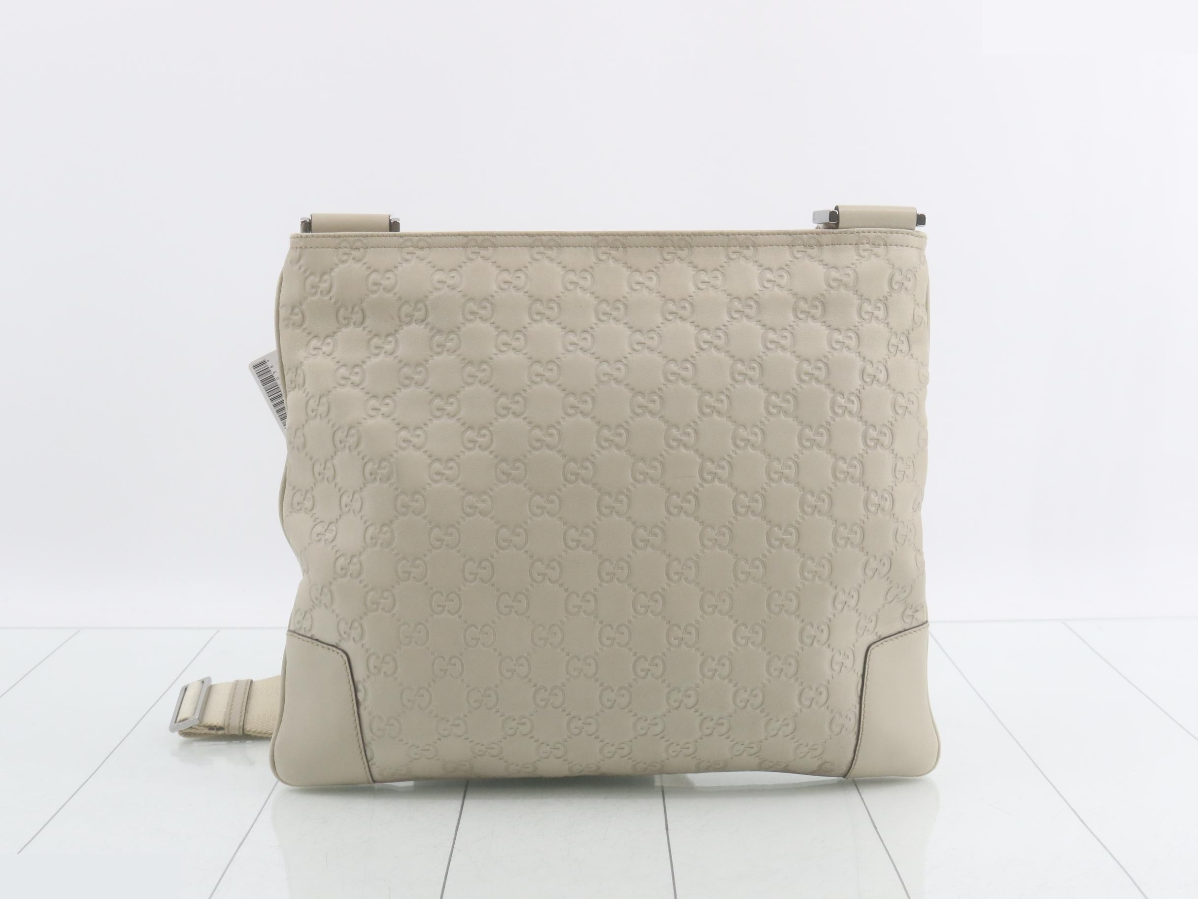 Guccissima Shoulder Bag, Ivory Leather — view 2