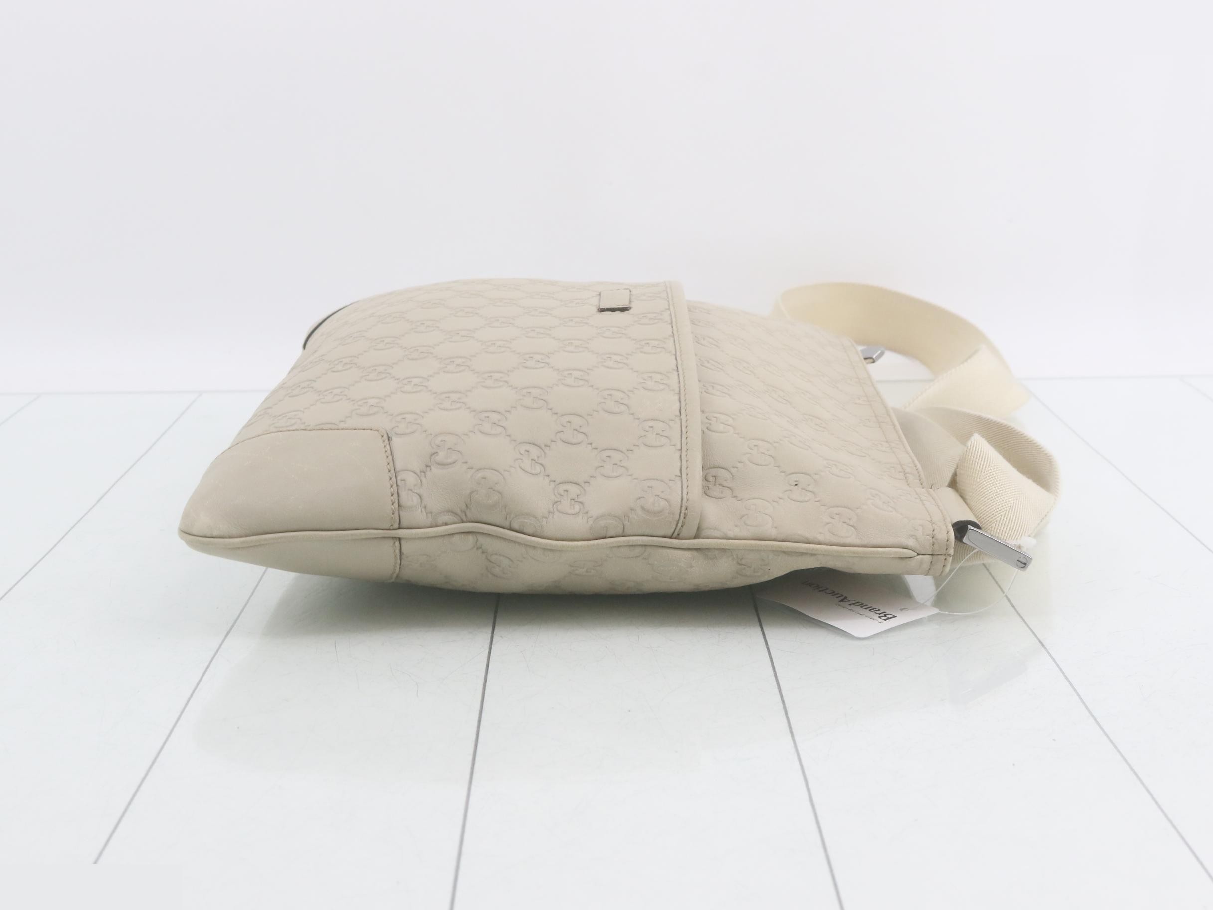 Guccissima Shoulder Bag, Ivory Leather — view 3