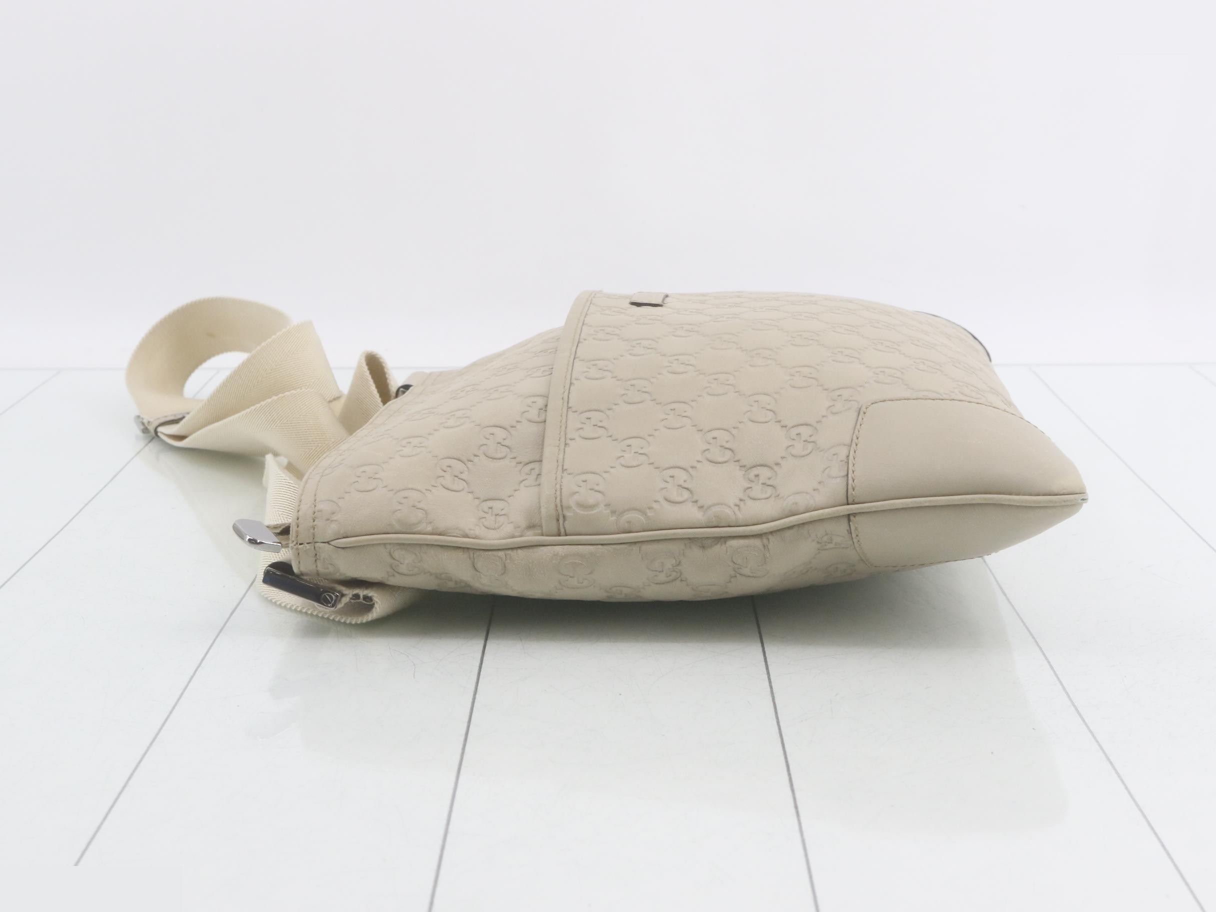 Guccissima Shoulder Bag, Ivory Leather — view 4