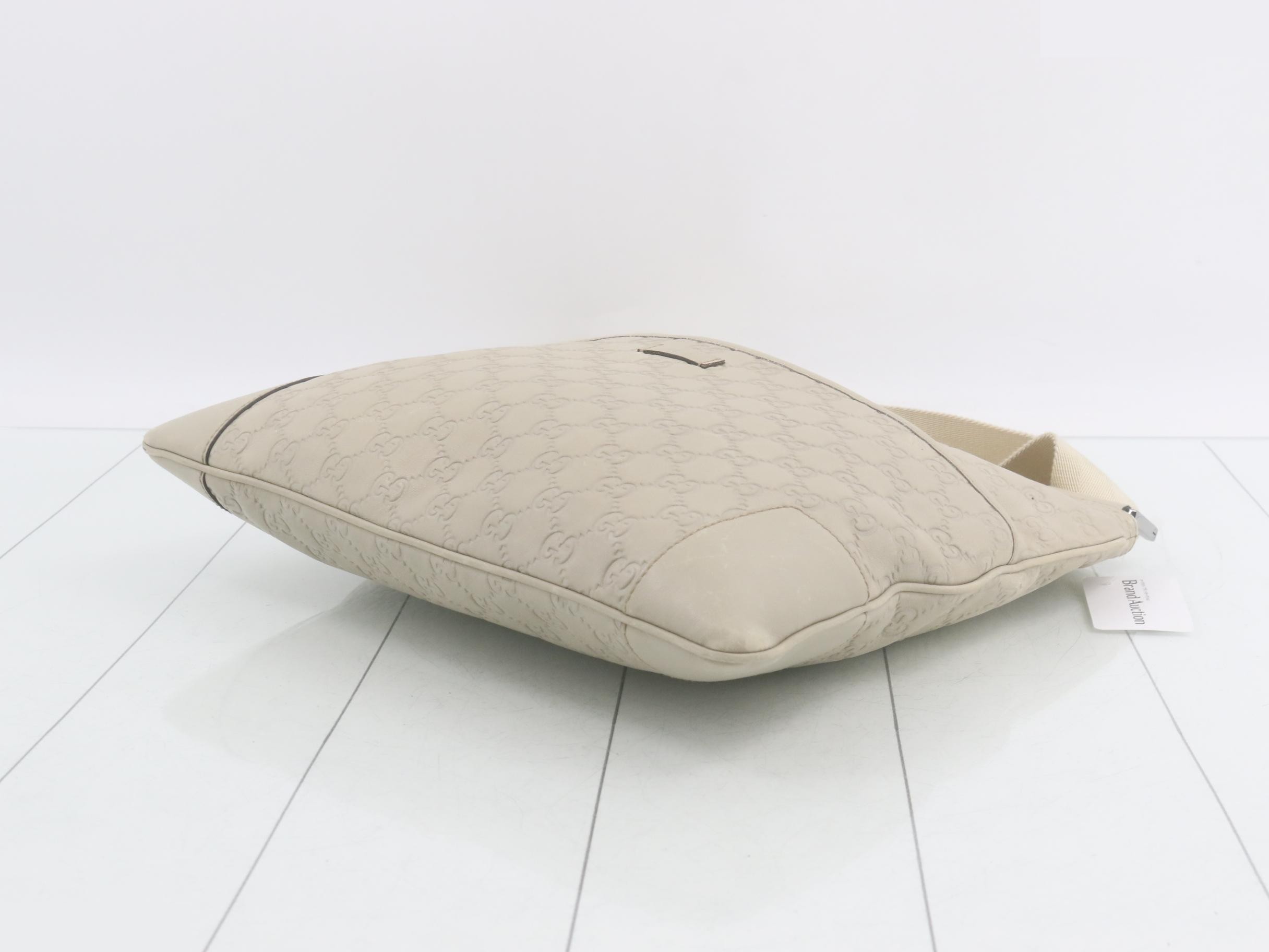 Guccissima Shoulder Bag, Ivory Leather — view 6