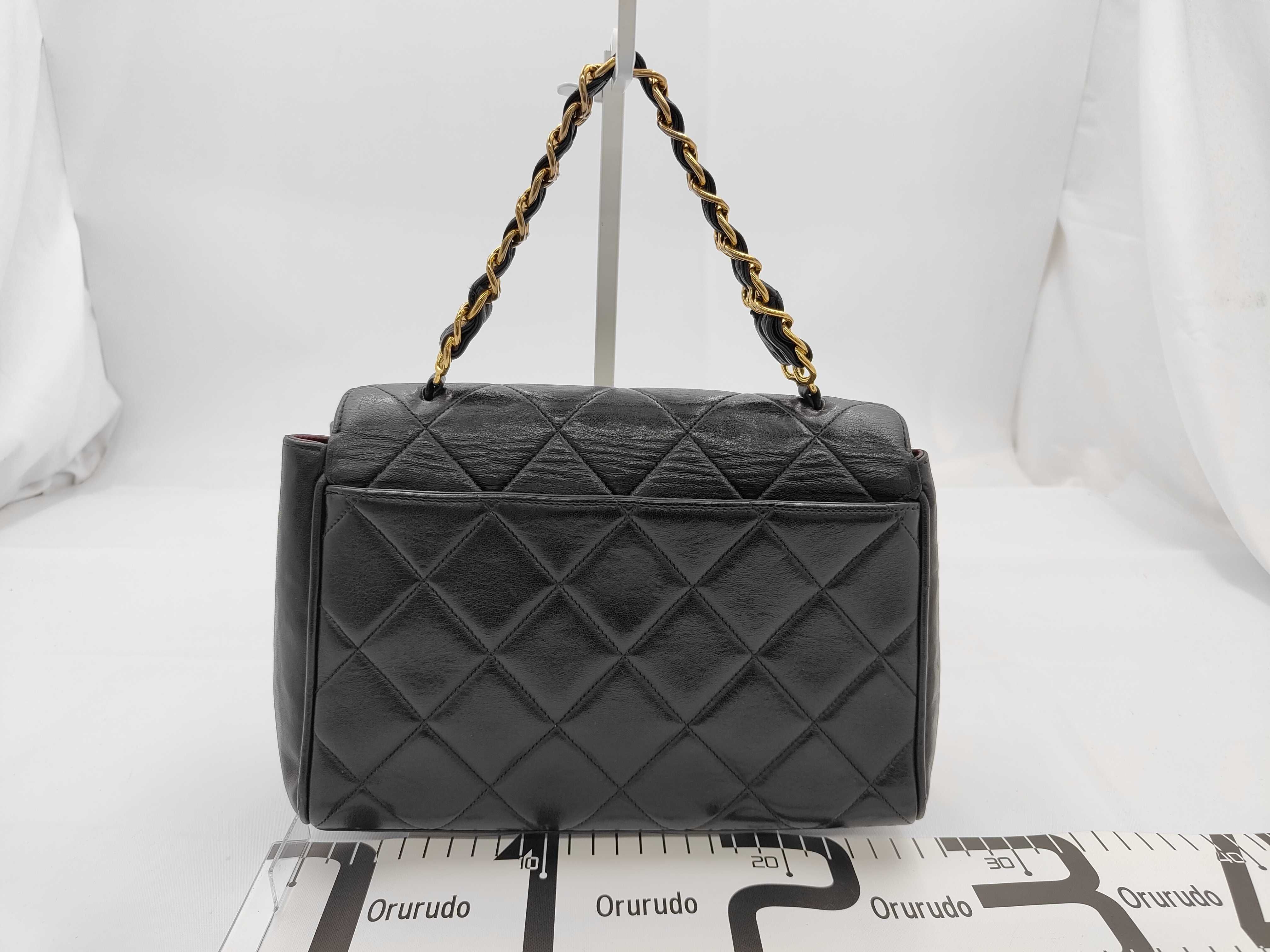 Matelassé Leather Handbag, Black with Gold Hardware, 3734616, Chain Handle — view 2