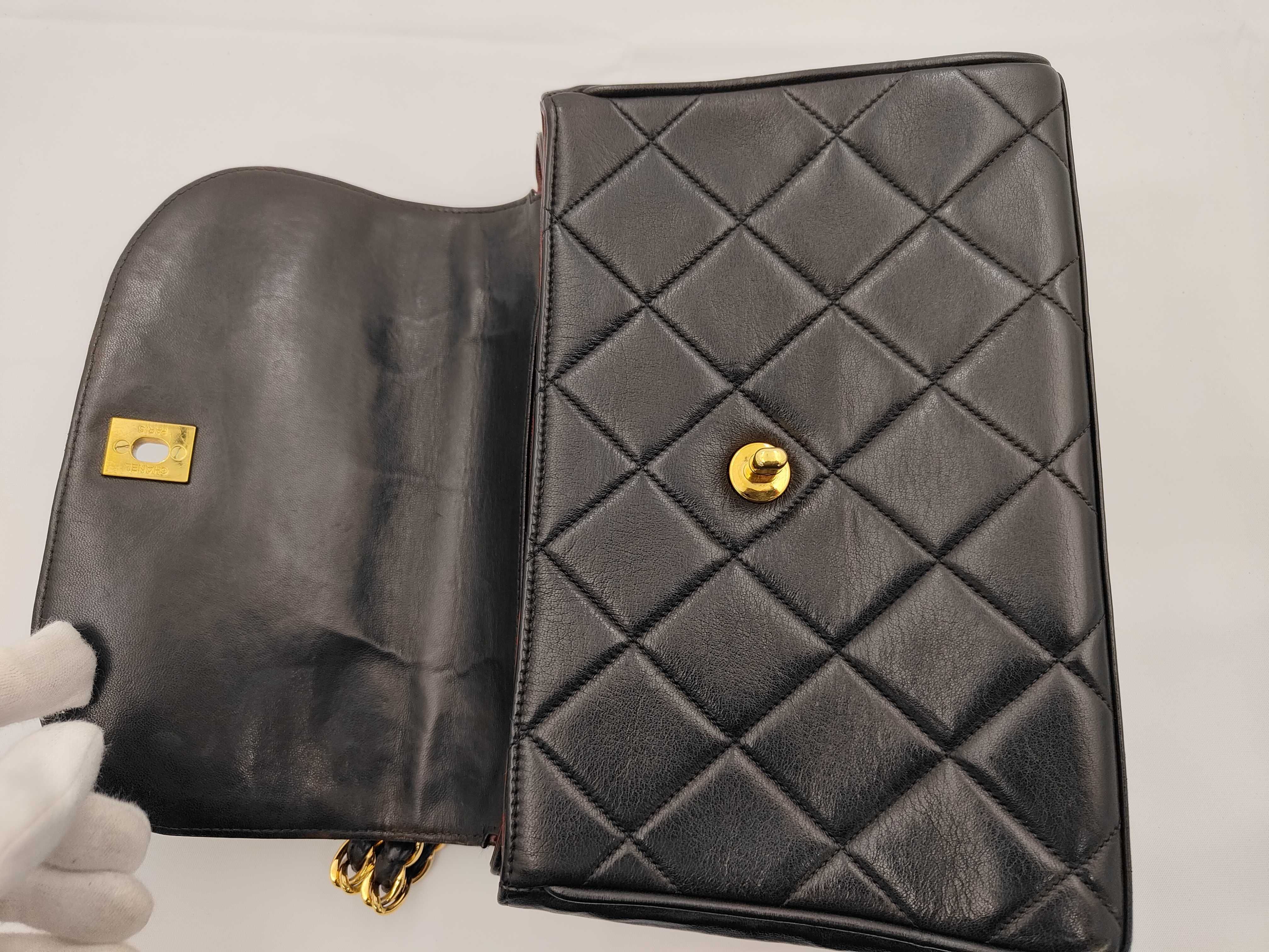 Matelassé Leather Handbag, Black with Gold Hardware, 3734616, Chain Handle — view 14