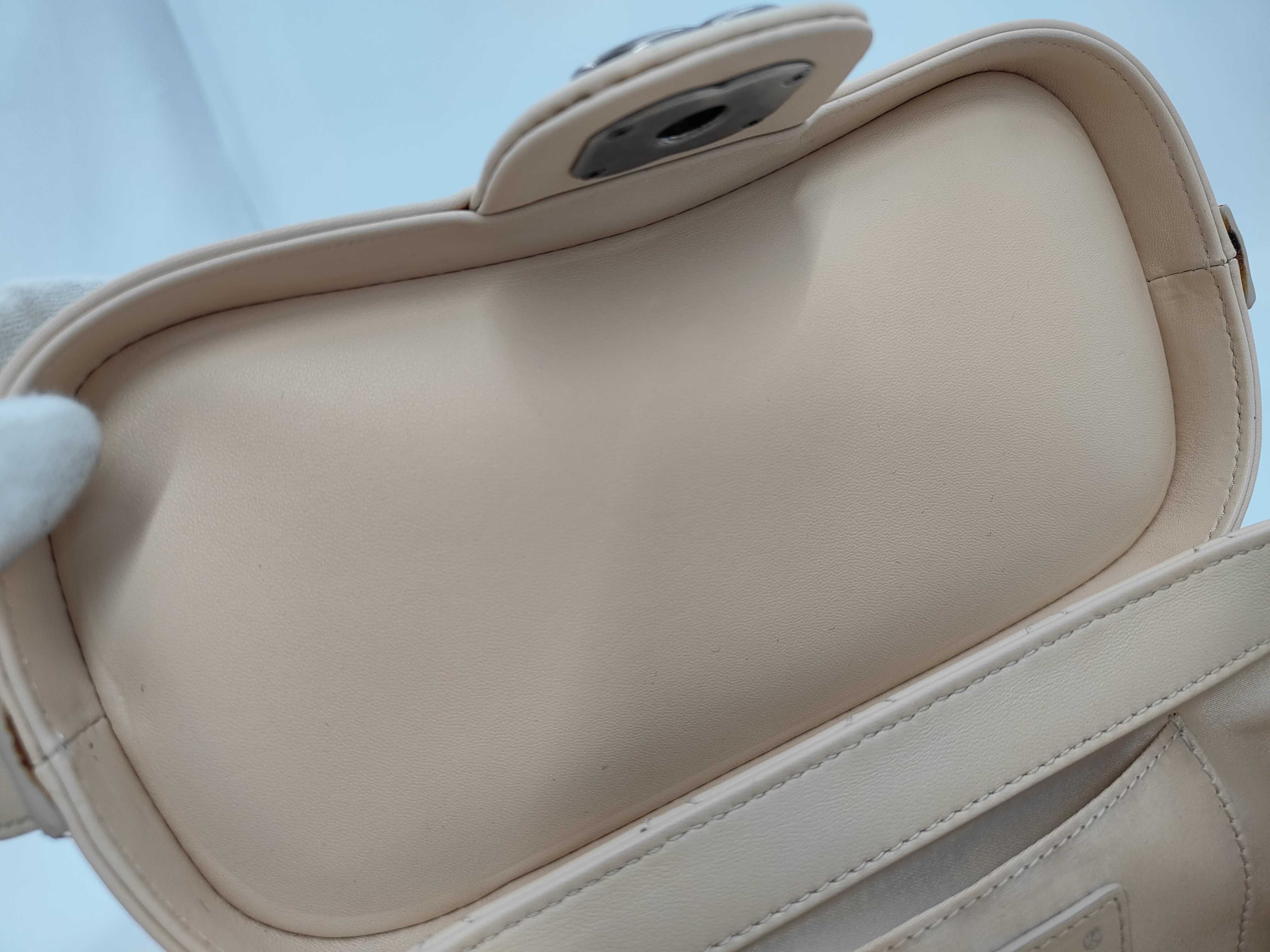 Lambskin Vanity 2-Way Handbag, Beige, Gunmetal Hardware, 18929331 Bag — view 8