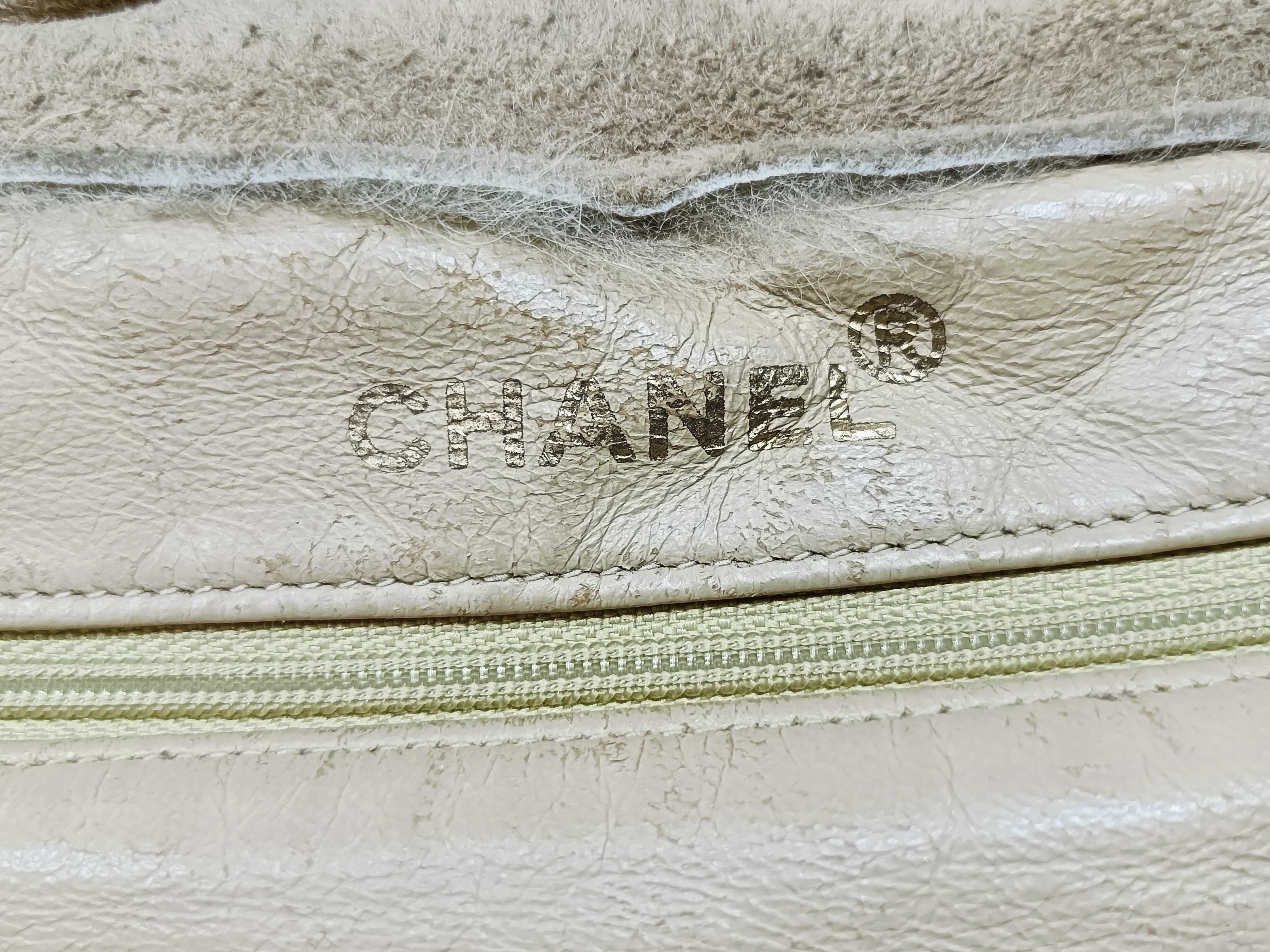 Suede & Boa Handbag, Beige — view 12
