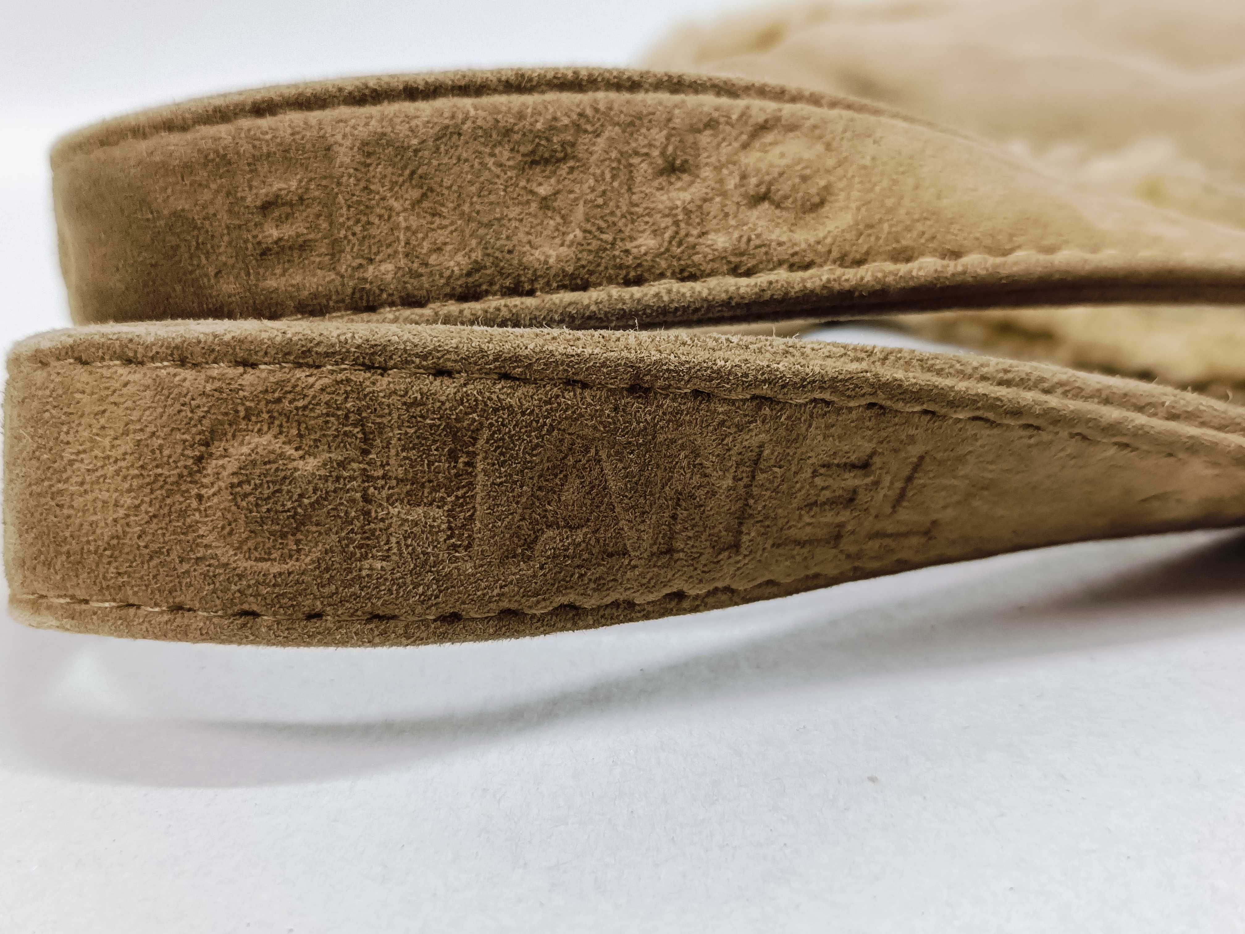 Suede & Boa Handbag, Beige — view 4