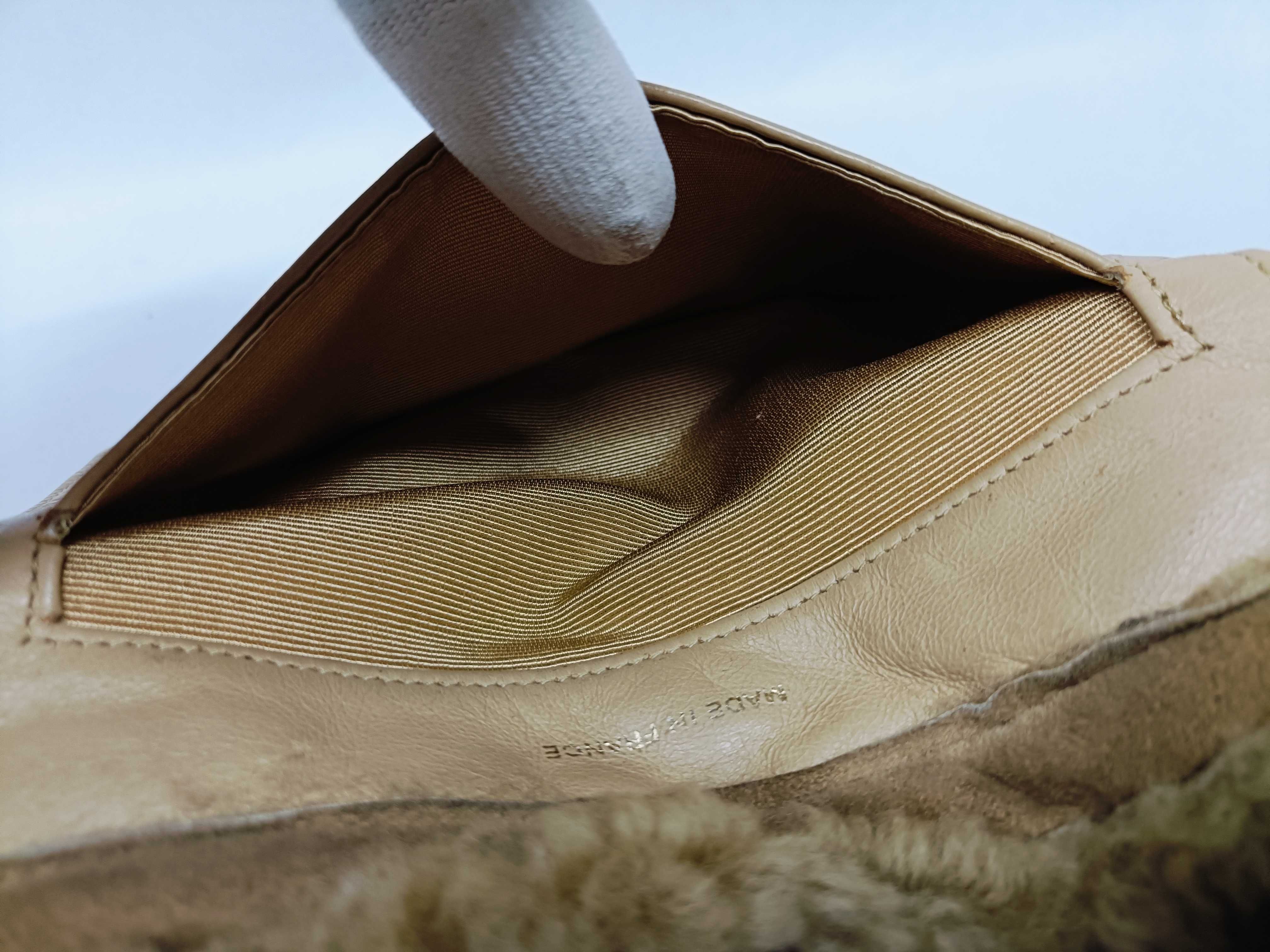 Suede & Boa Handbag, Beige — view 10