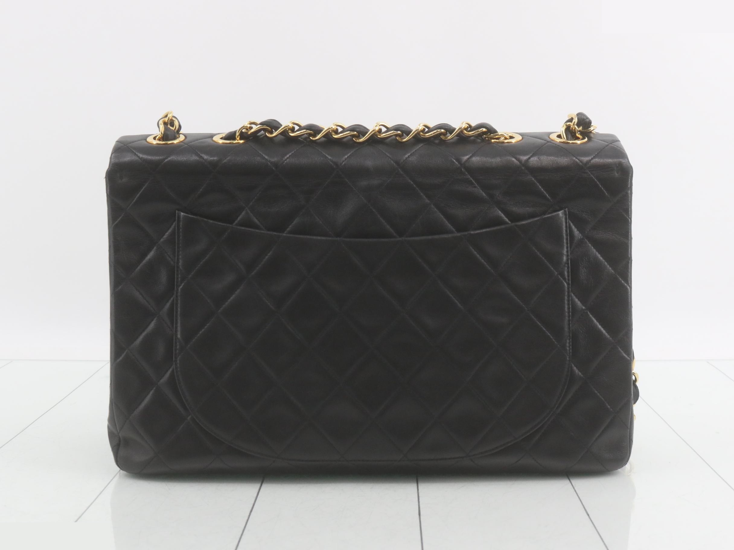 Lambskin double flap chain shoulder bag — view 2