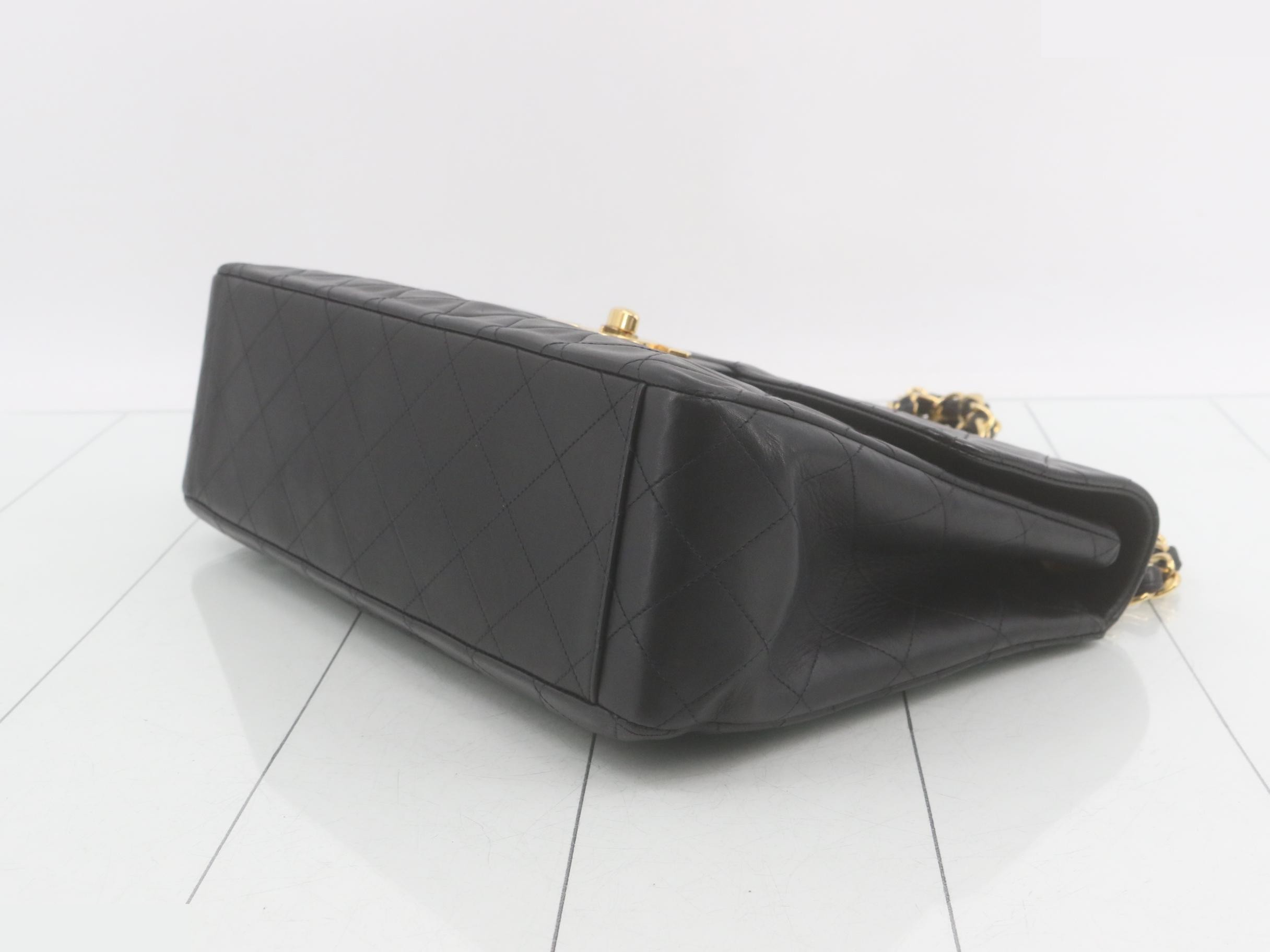 Lambskin double flap chain shoulder bag — view 6