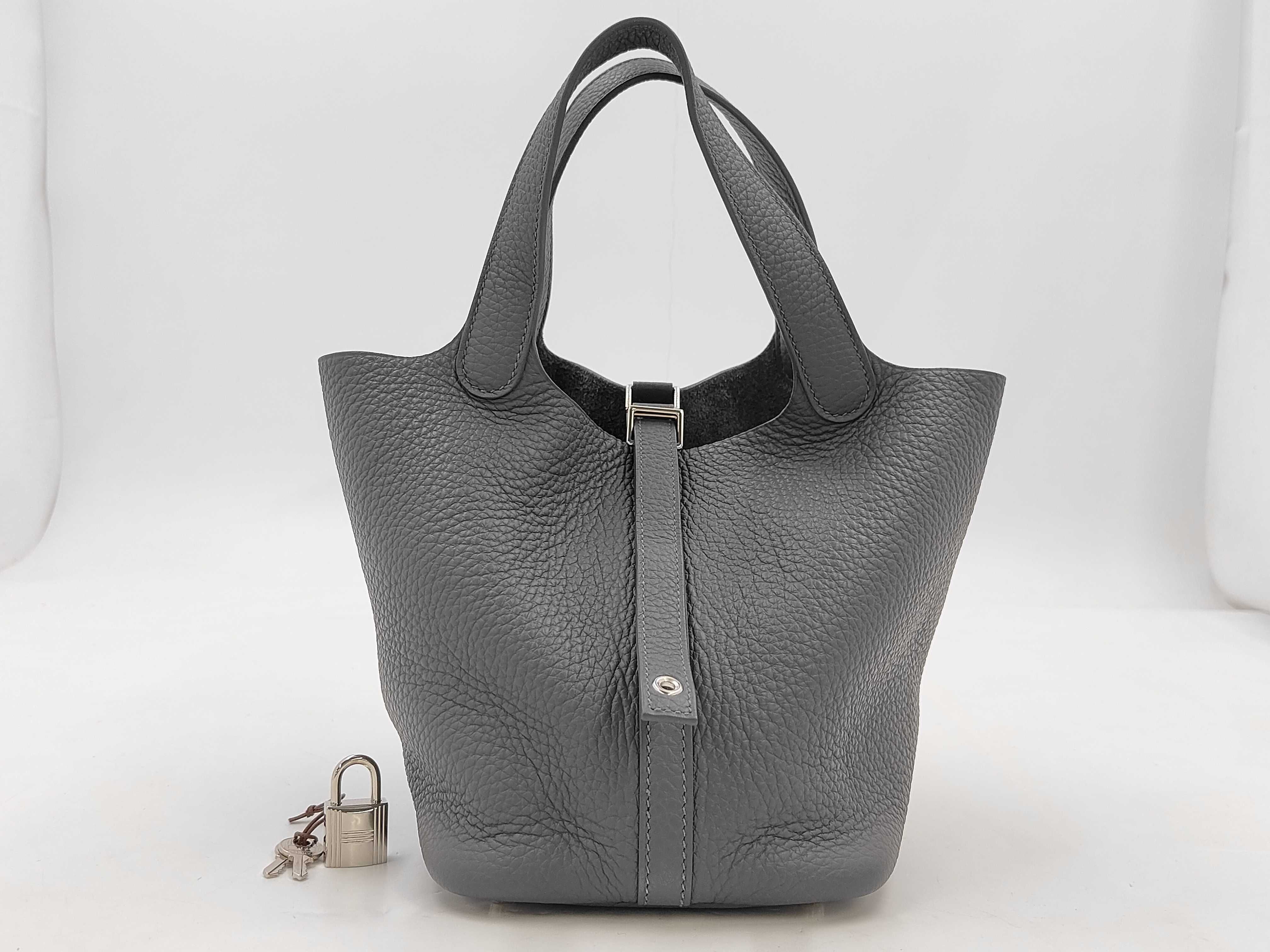 Picotin Lock 18 Gray Handbag