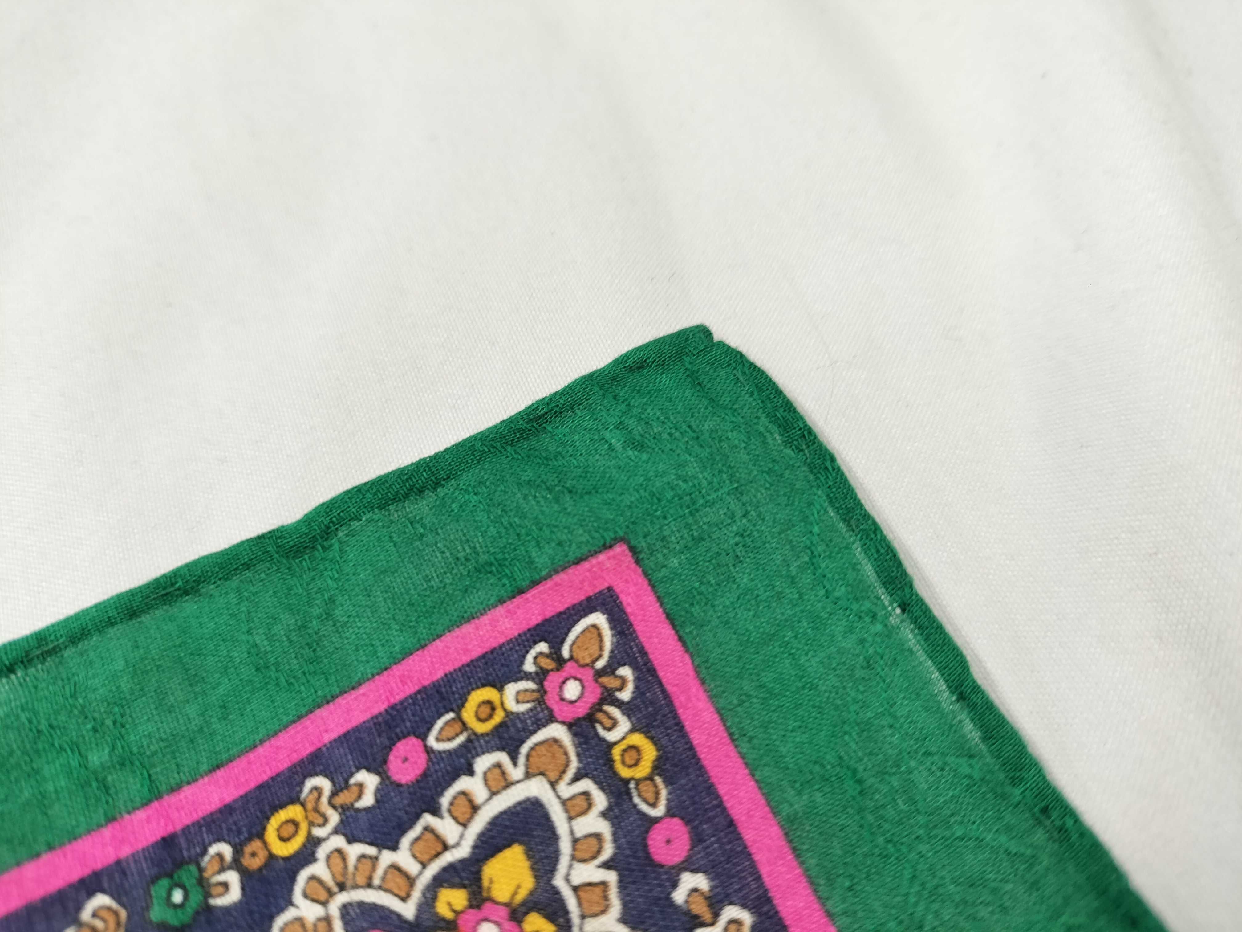 handkerchief/scarf with sticker, paisley pattern, green, and other accessories. — view 5