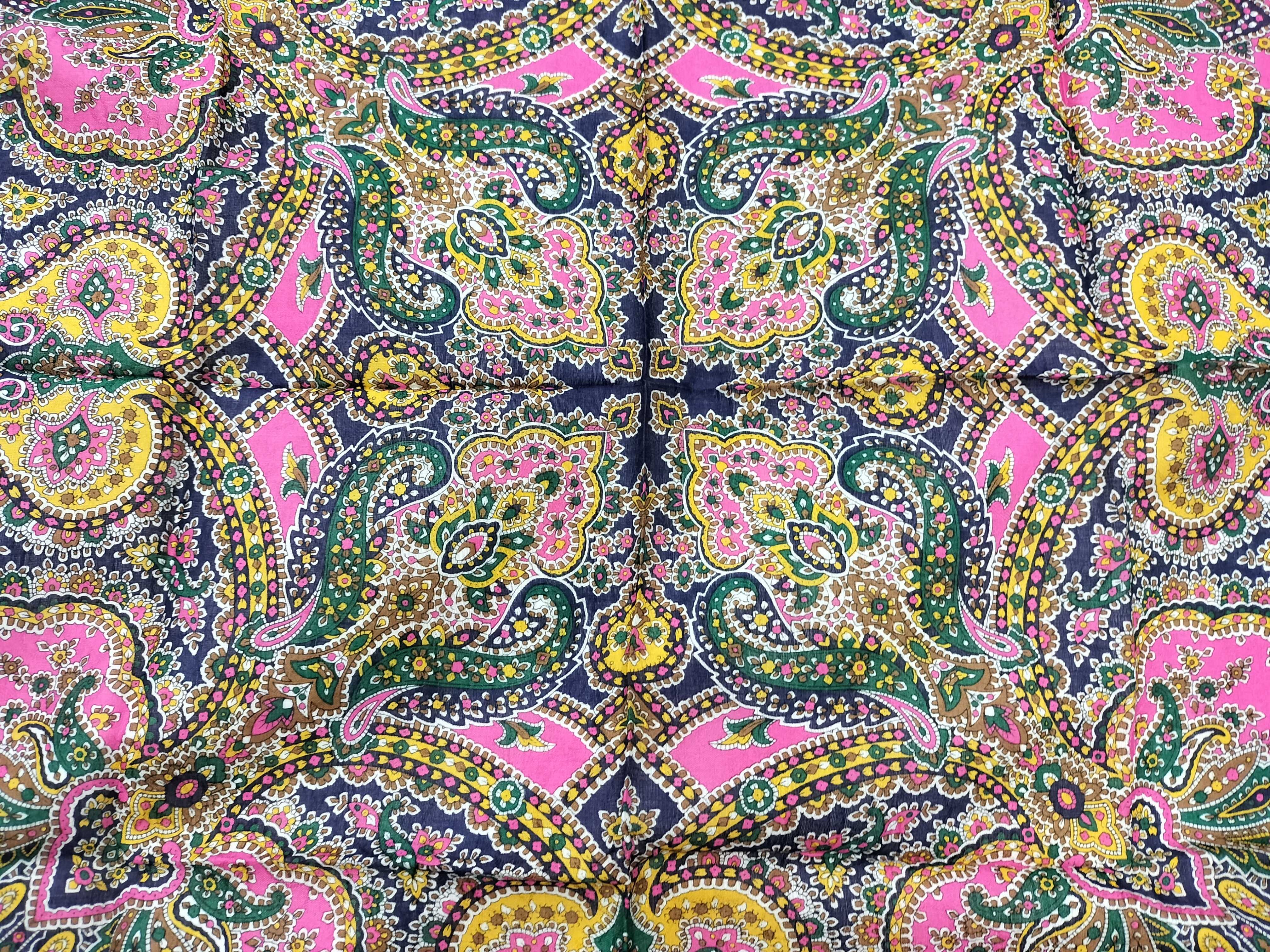 handkerchief/scarf with sticker, paisley pattern, green, and other accessories. — view 6