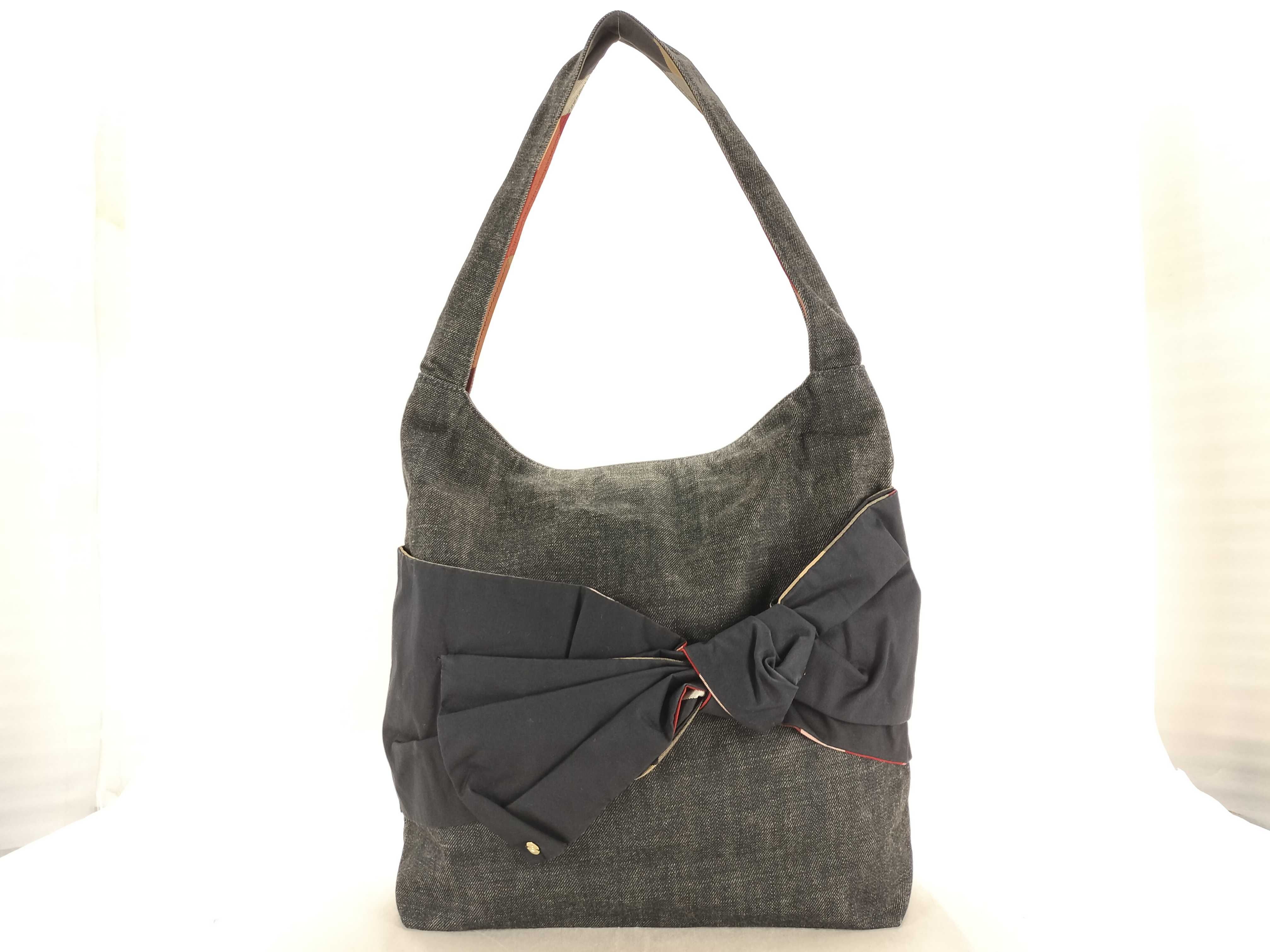Blue Label Denim Ribbon Shoulder Bag
