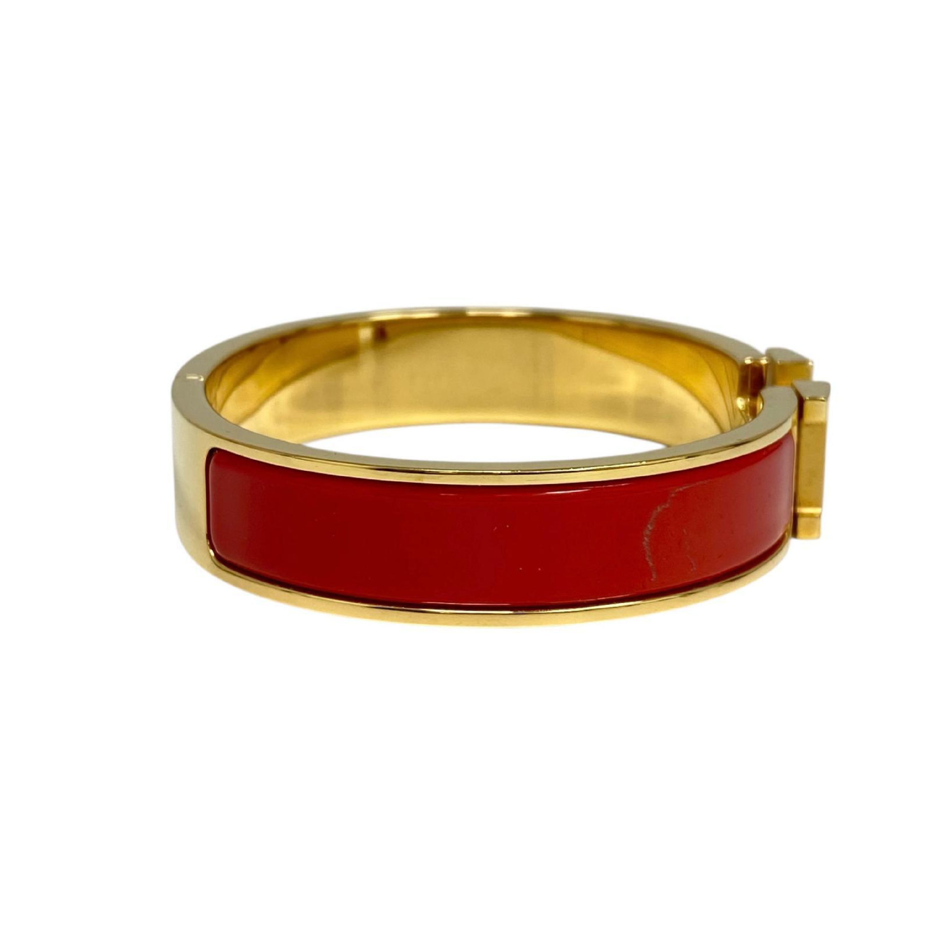 【*Shipped from: Hong Kong*】HERMES ( ) Red Gold Plated Click H Bangle Bracelet/Bangle — view 3