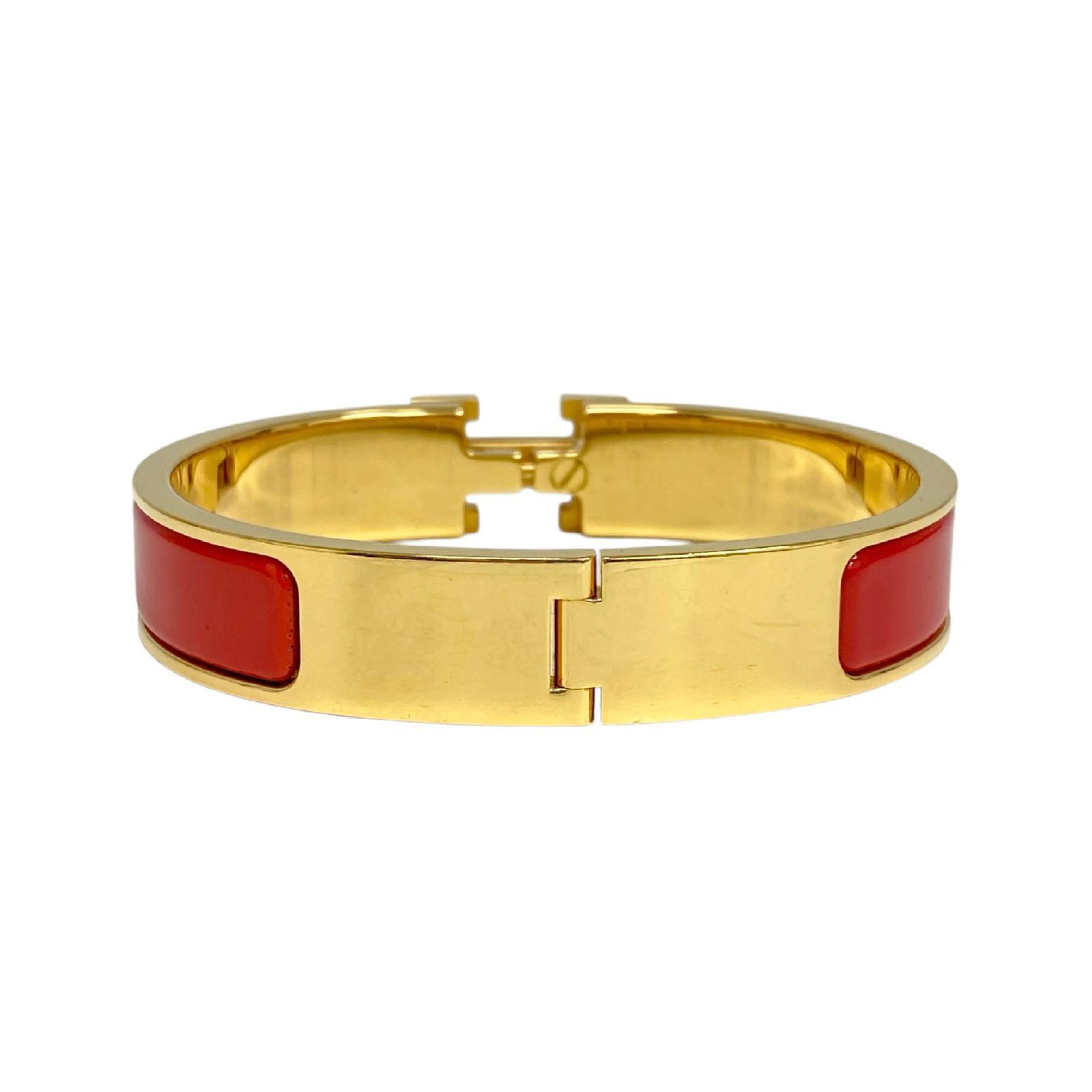 【*Shipped from: Hong Kong*】HERMES ( ) Red Gold Plated Click H Bangle Bracelet/Bangle — view 4