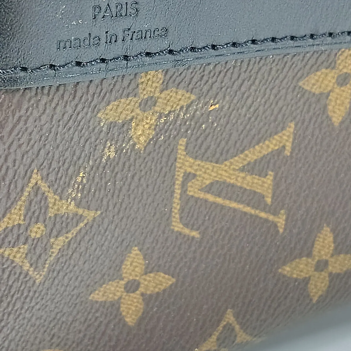 Monogram Macassar Keepall Bandoulière 45 M56711 DU4100 Brown x Black with initials — view 11