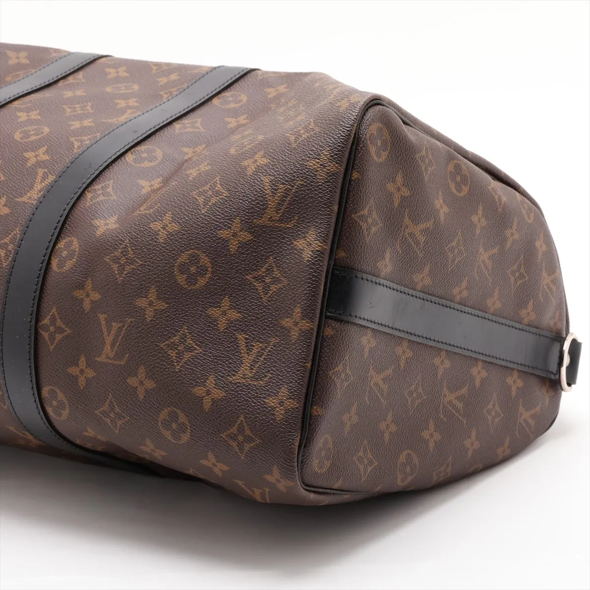 Monogram Macassar Keepall Bandoulière 45 M56711 DU4100 Brown x Black with initials — view 3