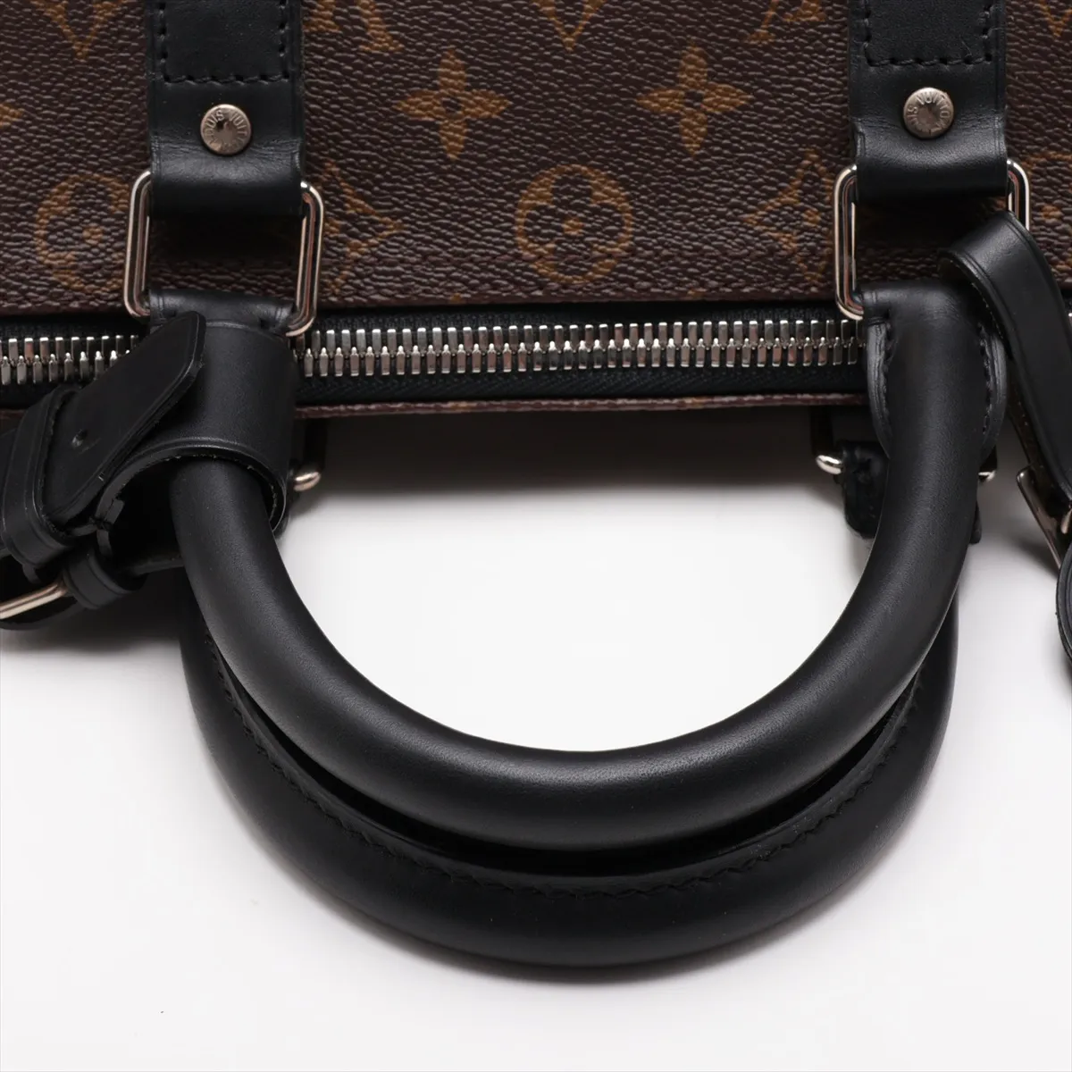 Monogram Macassar Keepall Bandoulière 45 M56711 DU4100 Brown x Black with initials — view 5