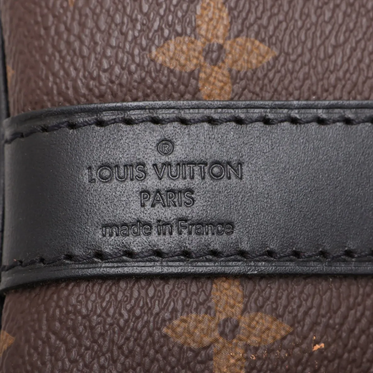 Monogram Macassar Keepall Bandoulière 45 M56711 DU4100 Brown x Black with initials — view 8