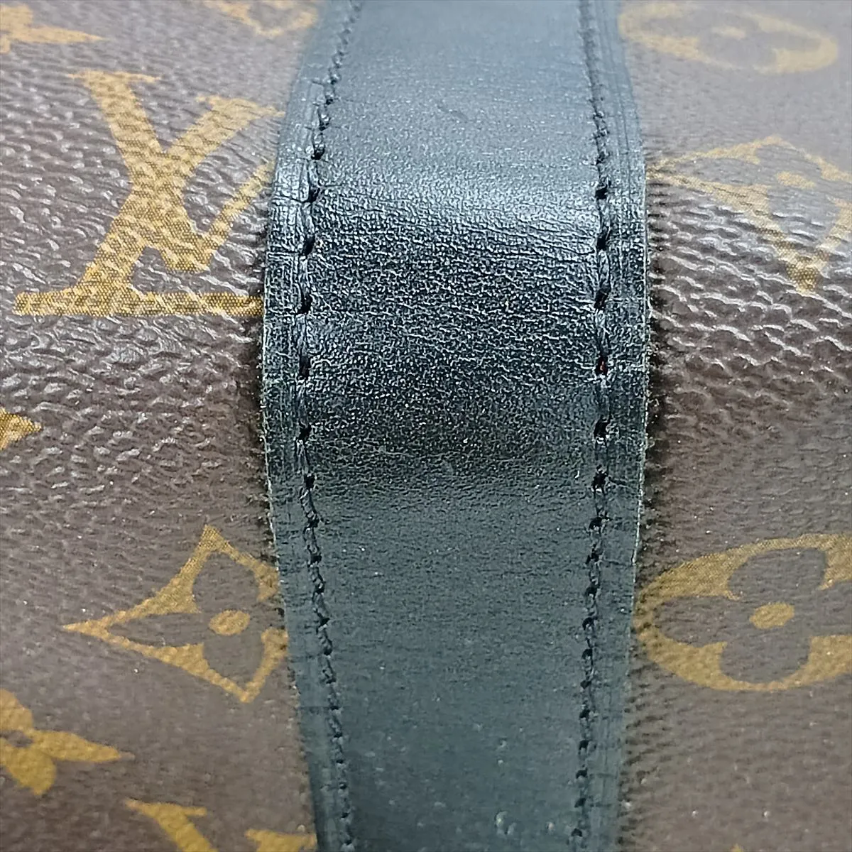 Monogram Macassar Keepall Bandoulière 45 M56711 DU4100 Brown x Black with initials — view 10