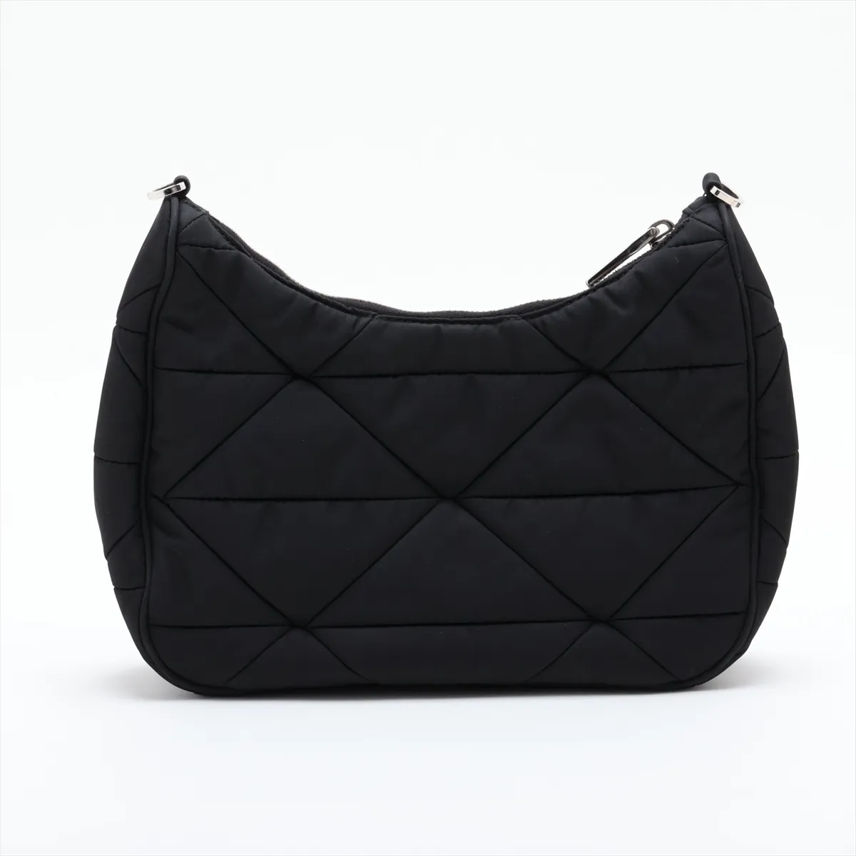 Tessuto Inpunto Nylon Shoulder Bag, Black — view 2