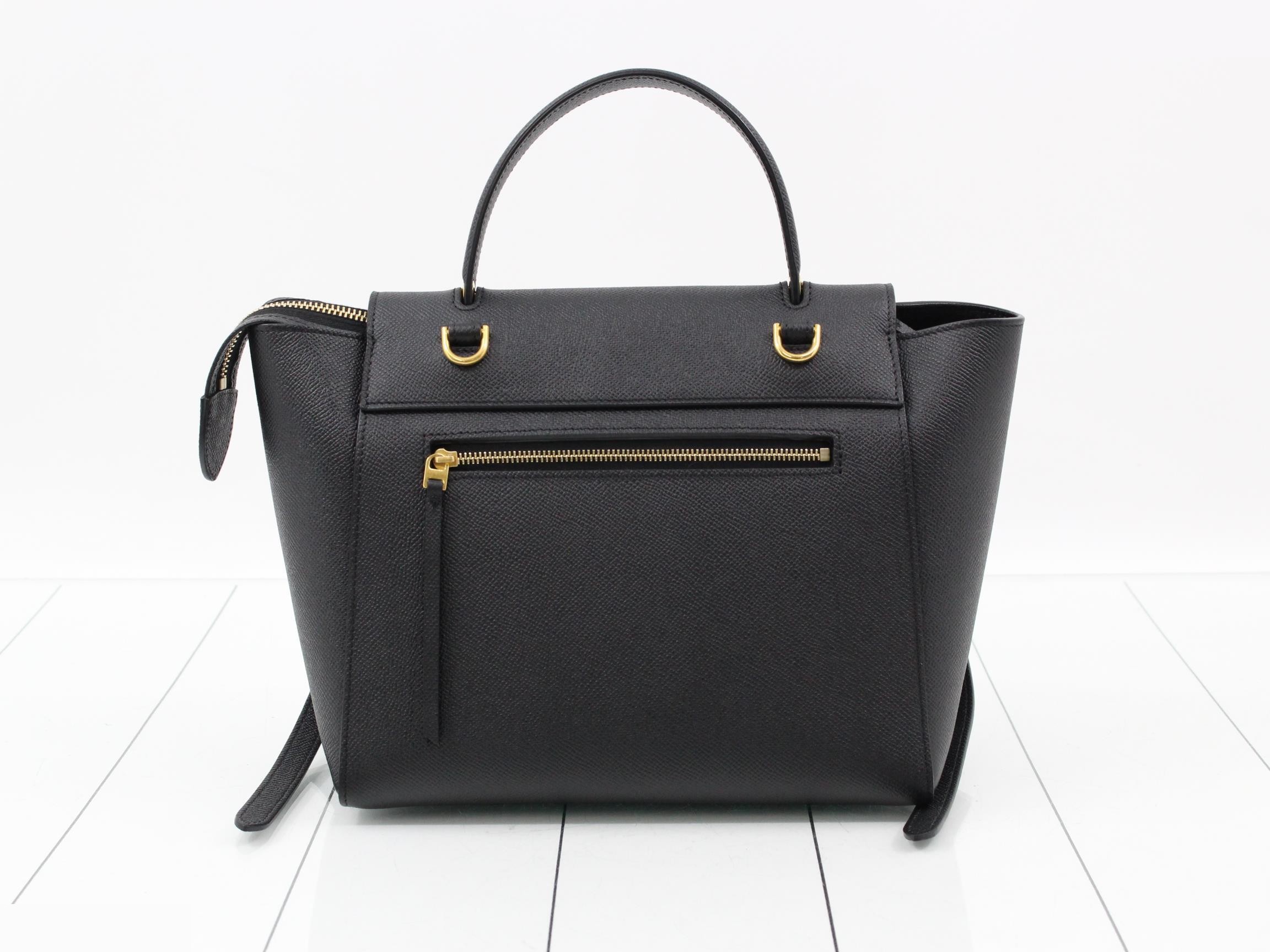 Belt bag, leather, 2-way handbag, black — view 2