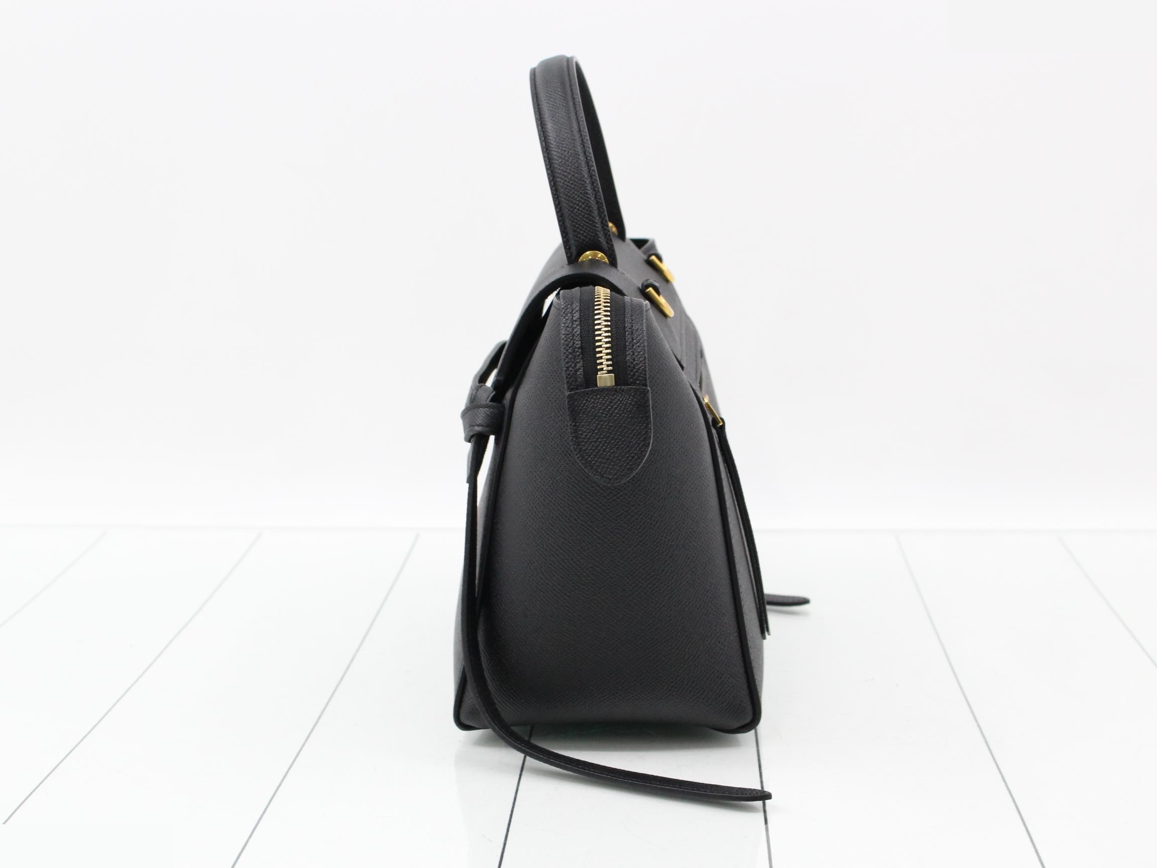 Belt bag, leather, 2-way handbag, black — view 3