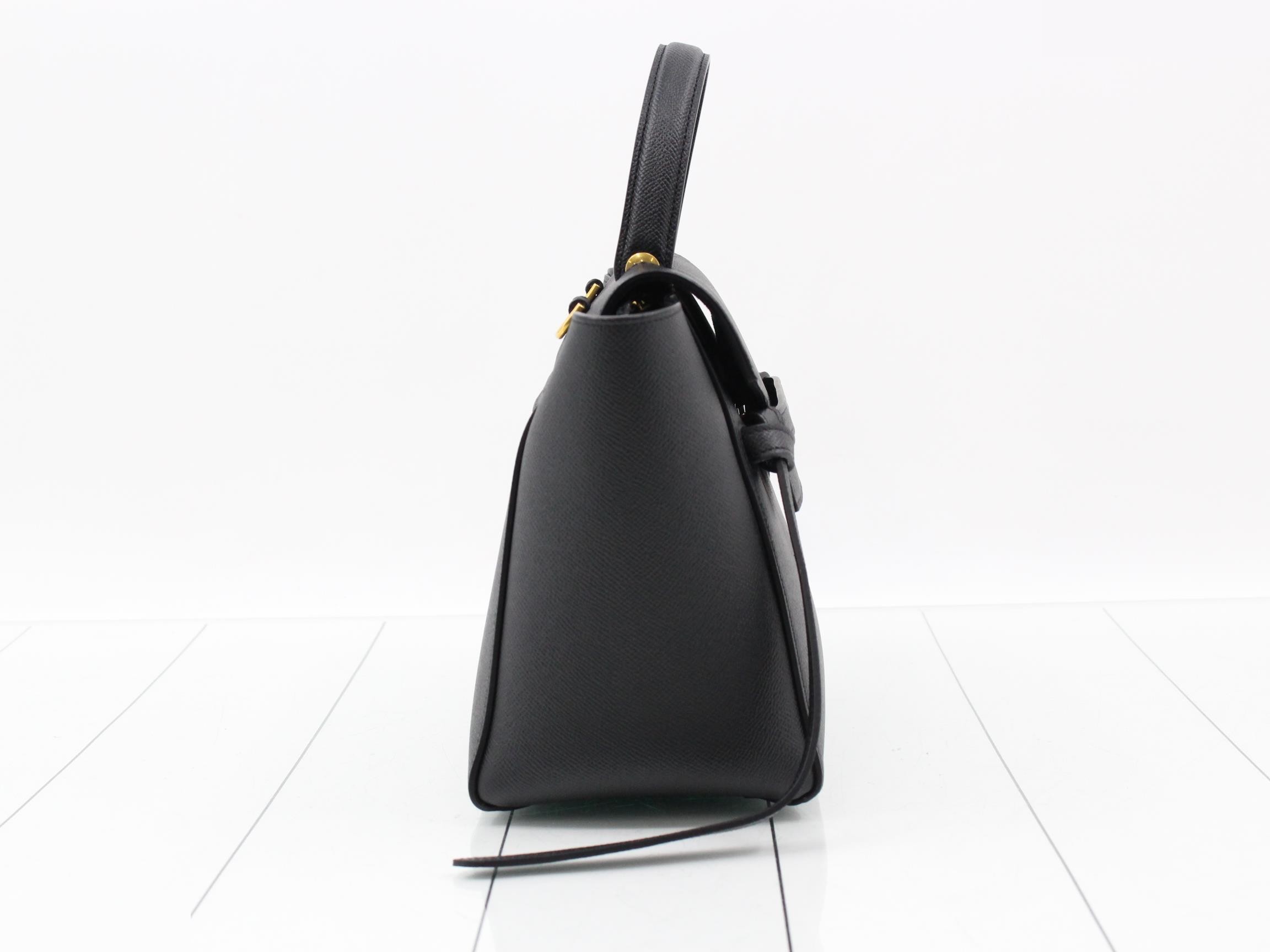 Belt bag, leather, 2-way handbag, black — view 4