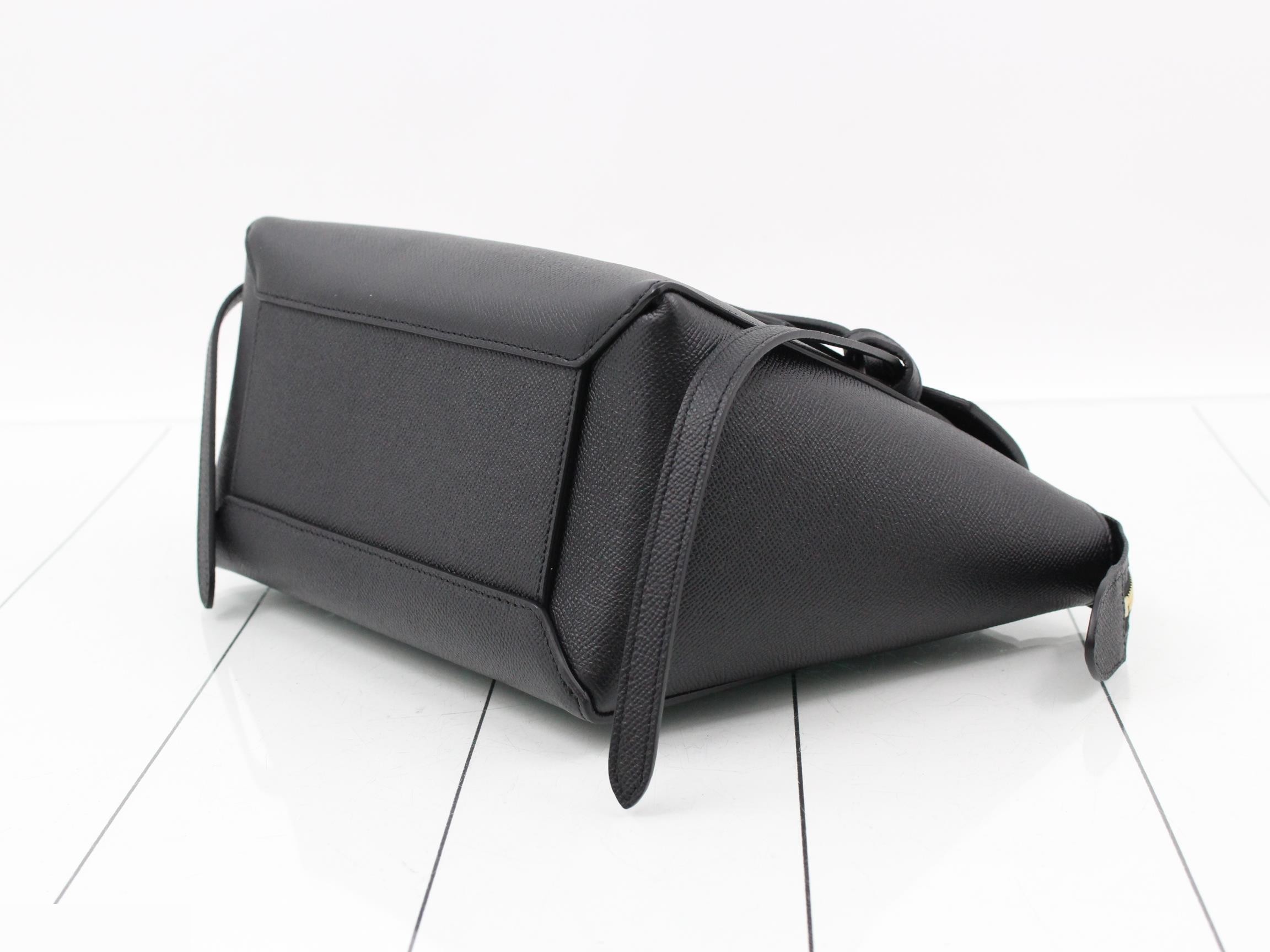 Belt bag, leather, 2-way handbag, black — view 6