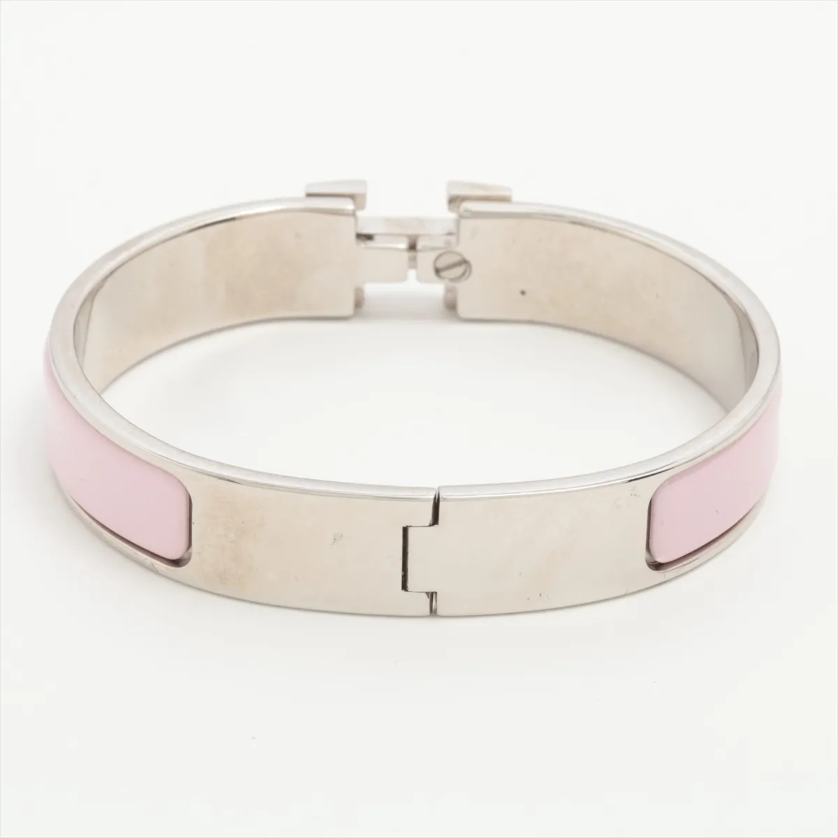 Click H Fan Bangle, Metal, Silver x Pink. — view 2