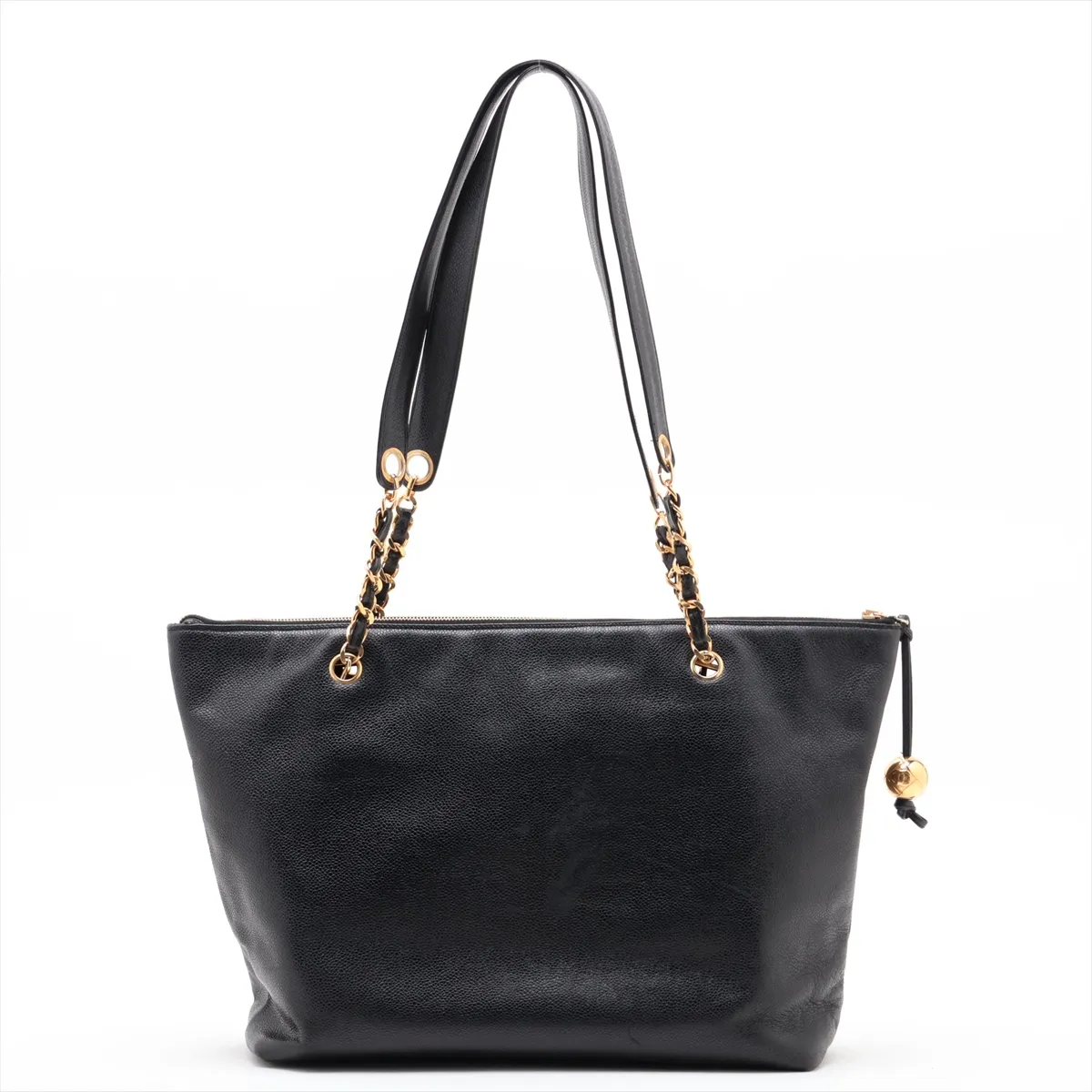 Coco Mark Caviar Skin Chain Shoulder Bag, Black with Gold Hardware, 2595805, Series 2 — view 2