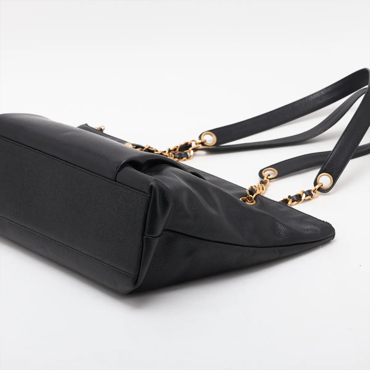 Coco Mark Caviar Skin Chain Shoulder Bag, Black with Gold Hardware, 2595805, Series 2 — view 3