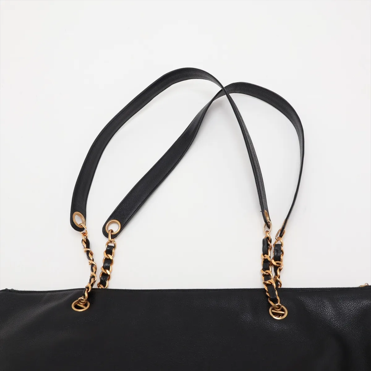 Coco Mark Caviar Skin Chain Shoulder Bag, Black with Gold Hardware, 2595805, Series 2 — view 6