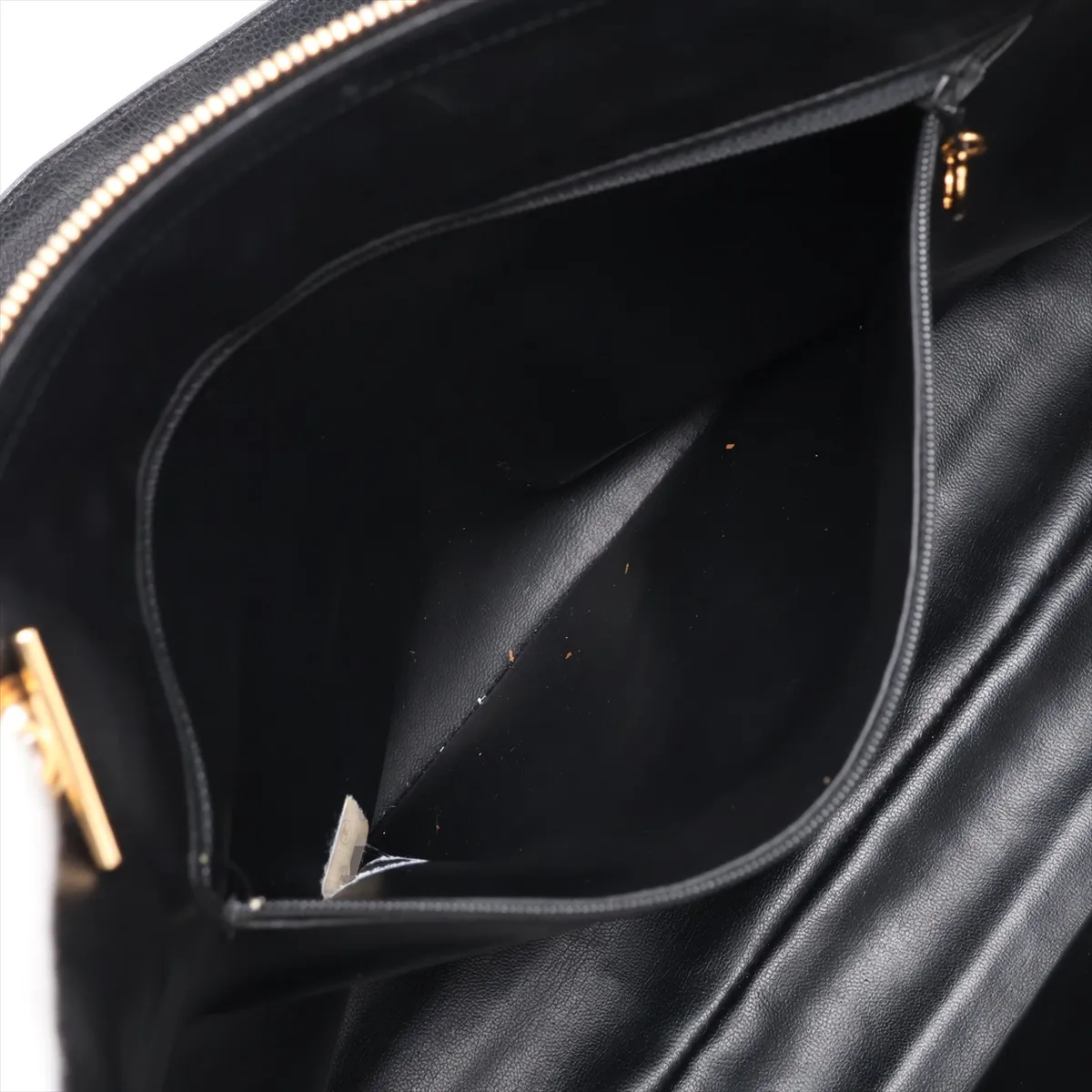 Coco Mark Caviar Skin Chain Shoulder Bag, Black with Gold Hardware, 2595805, Series 2 — view 8