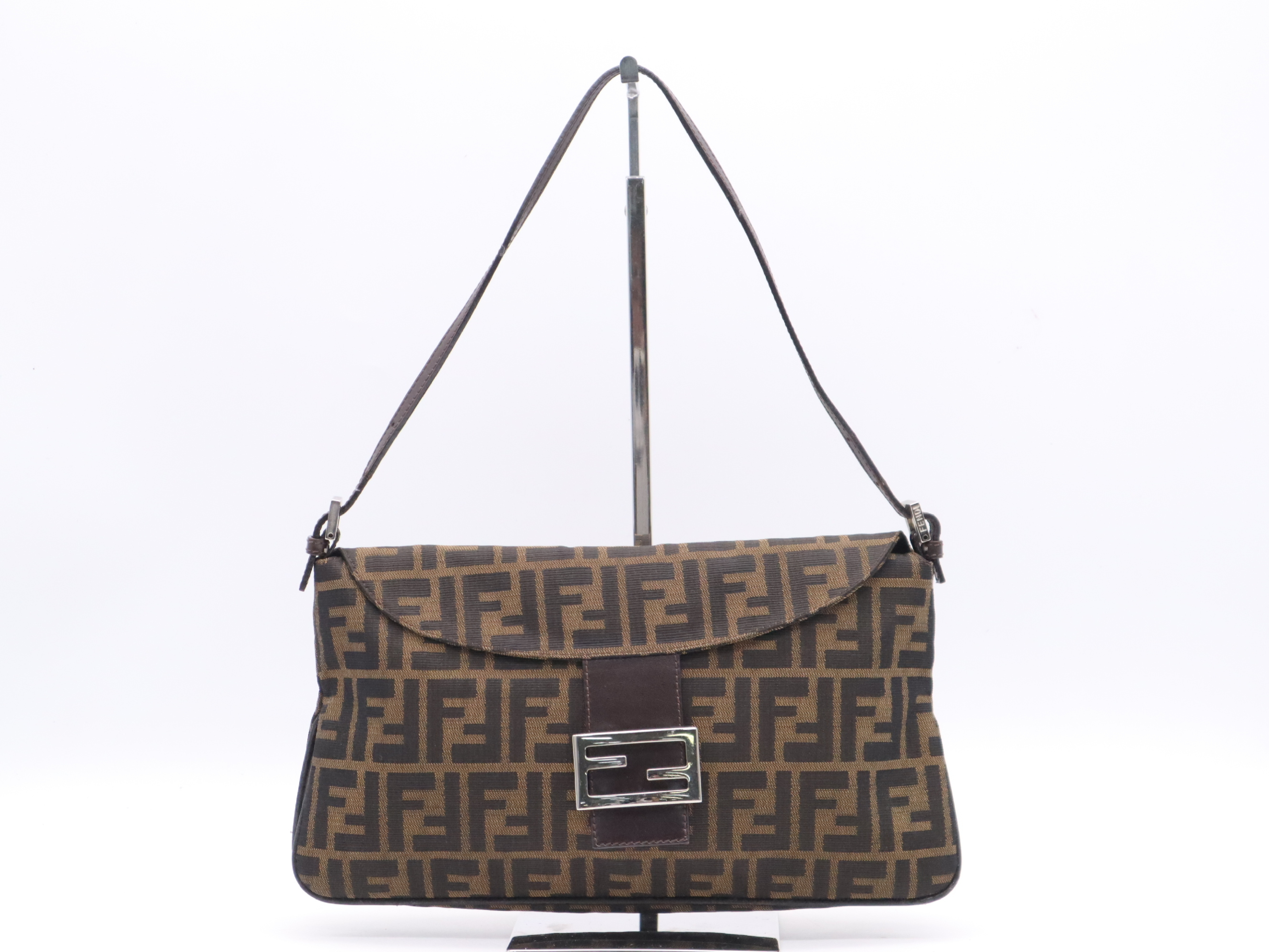 Canvas Zucca Mamma Bucket Black Brown Shoulder Bag