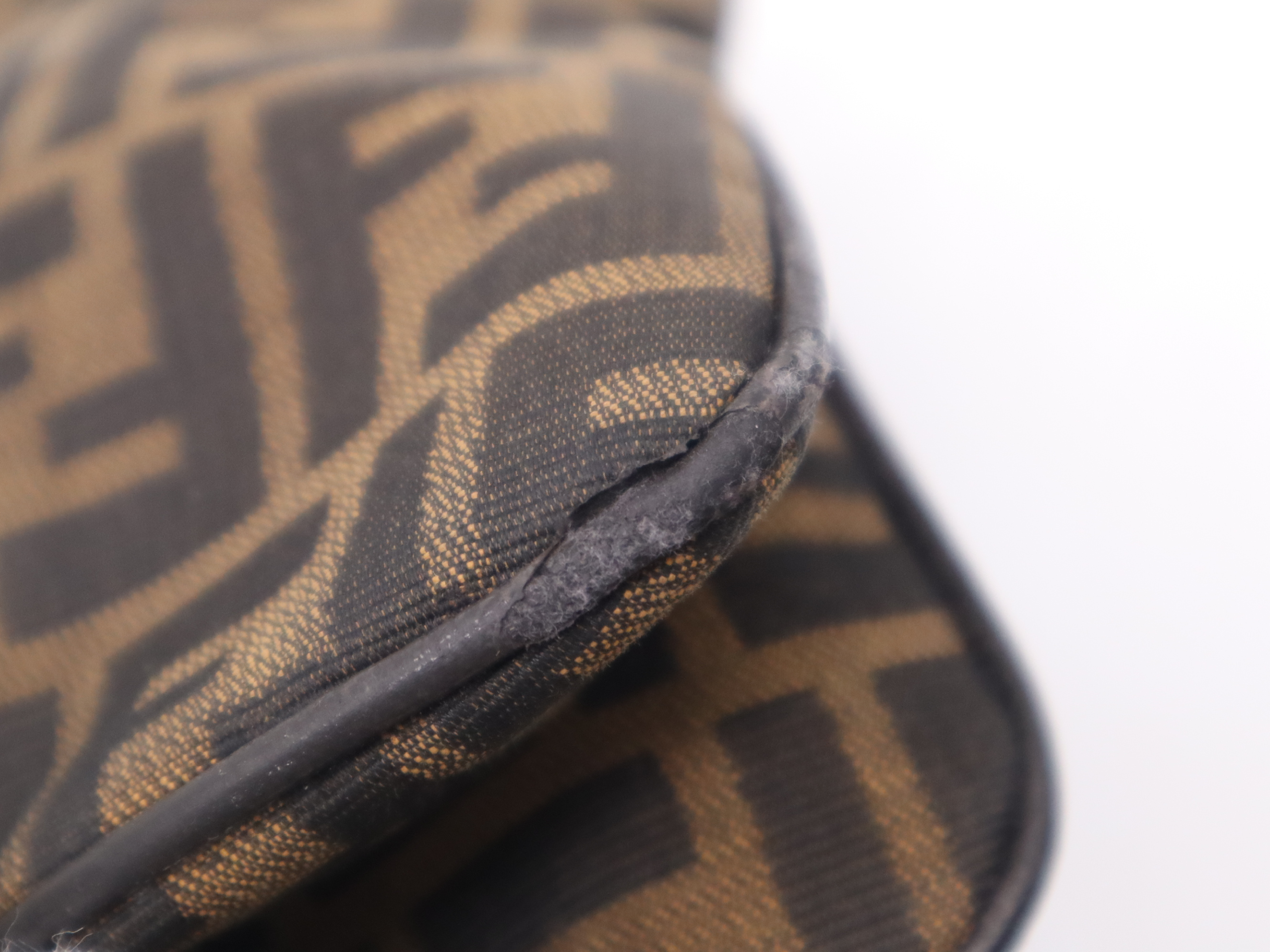 Canvas Zucca Mamma Bucket Black Brown Shoulder Bag — view 9