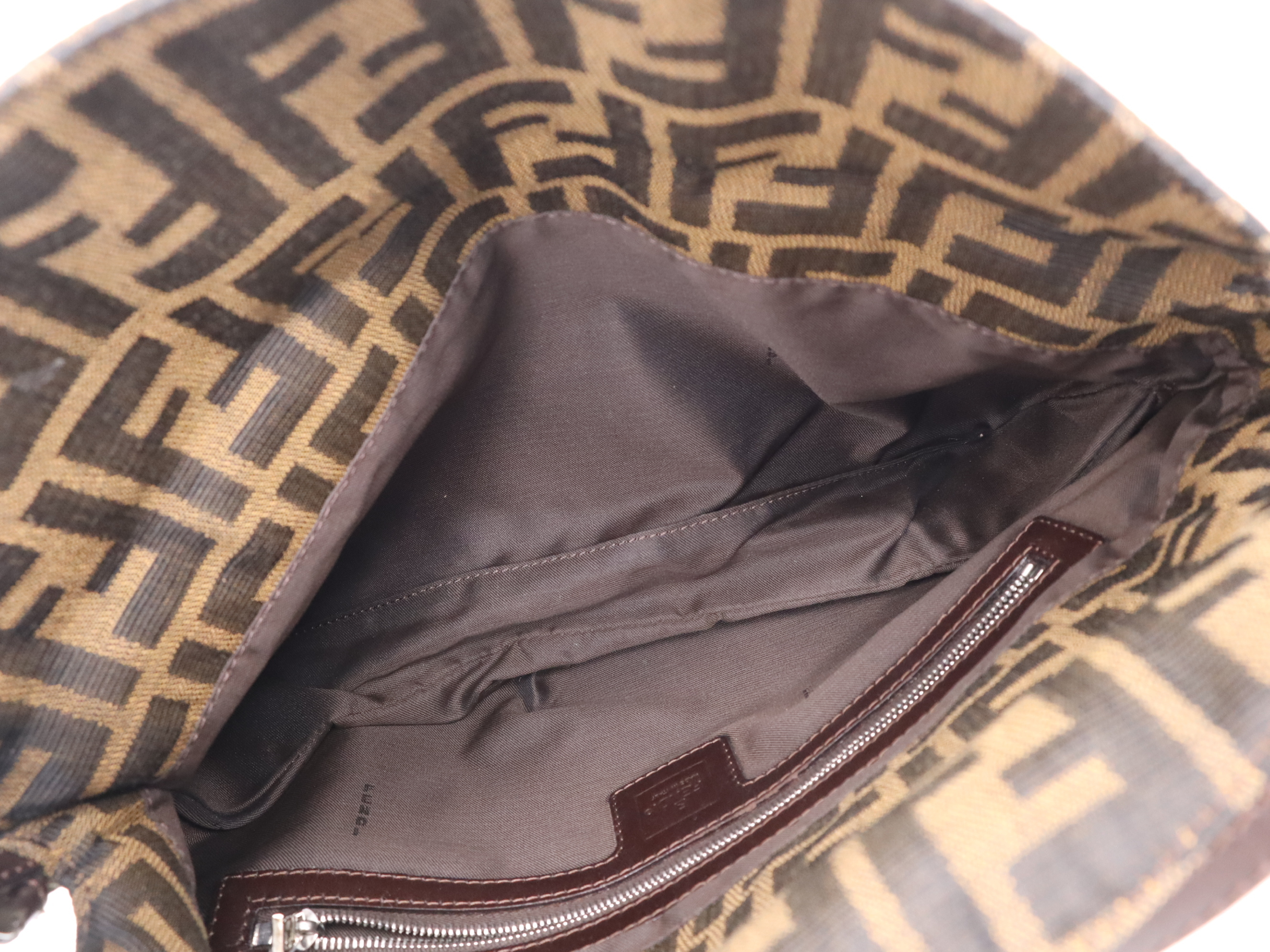 Canvas Zucca Mamma Bucket Black Brown Shoulder Bag — view 10