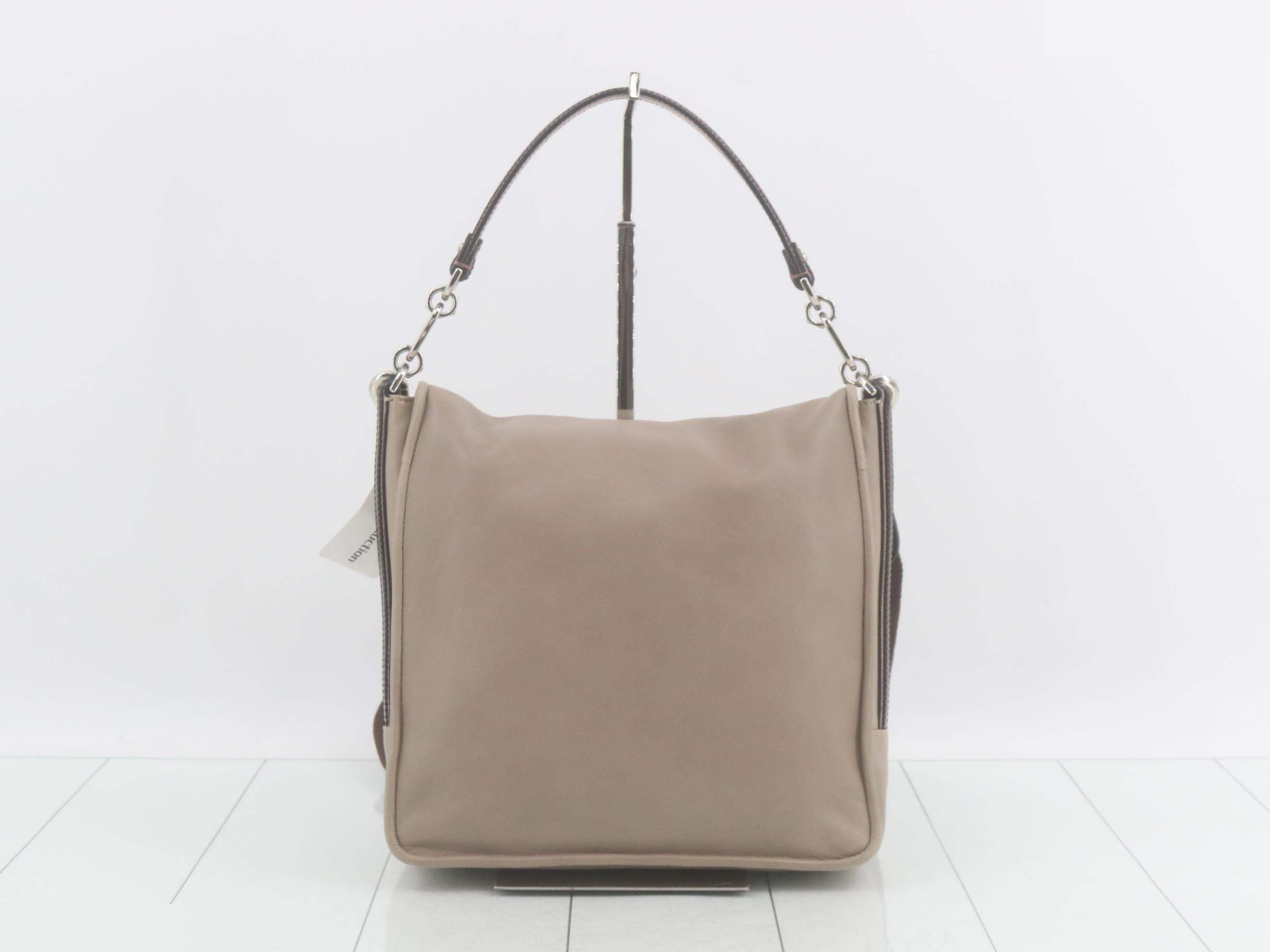 Leather shoulder bag, gray — view 2