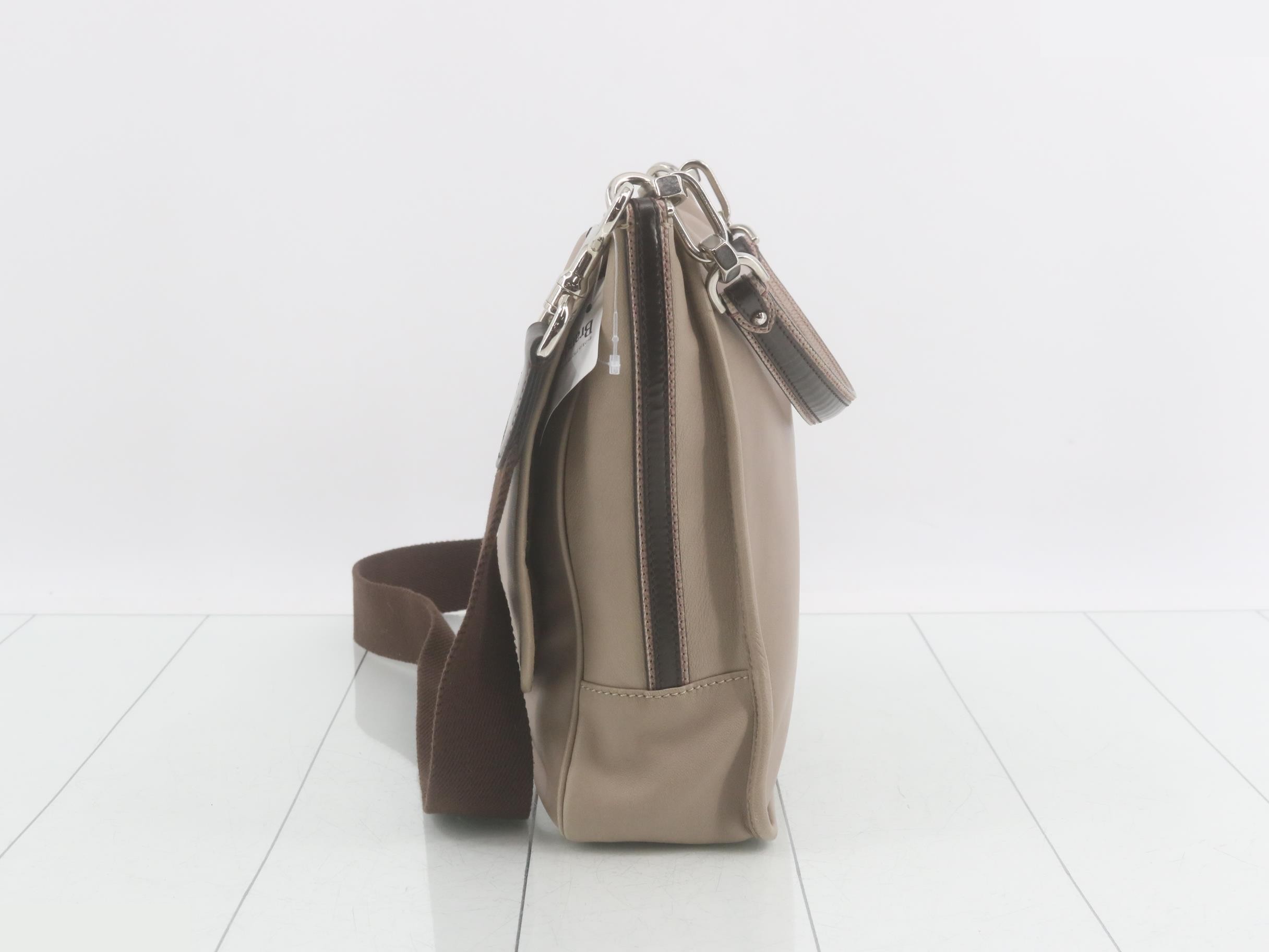 Leather shoulder bag, gray — view 3