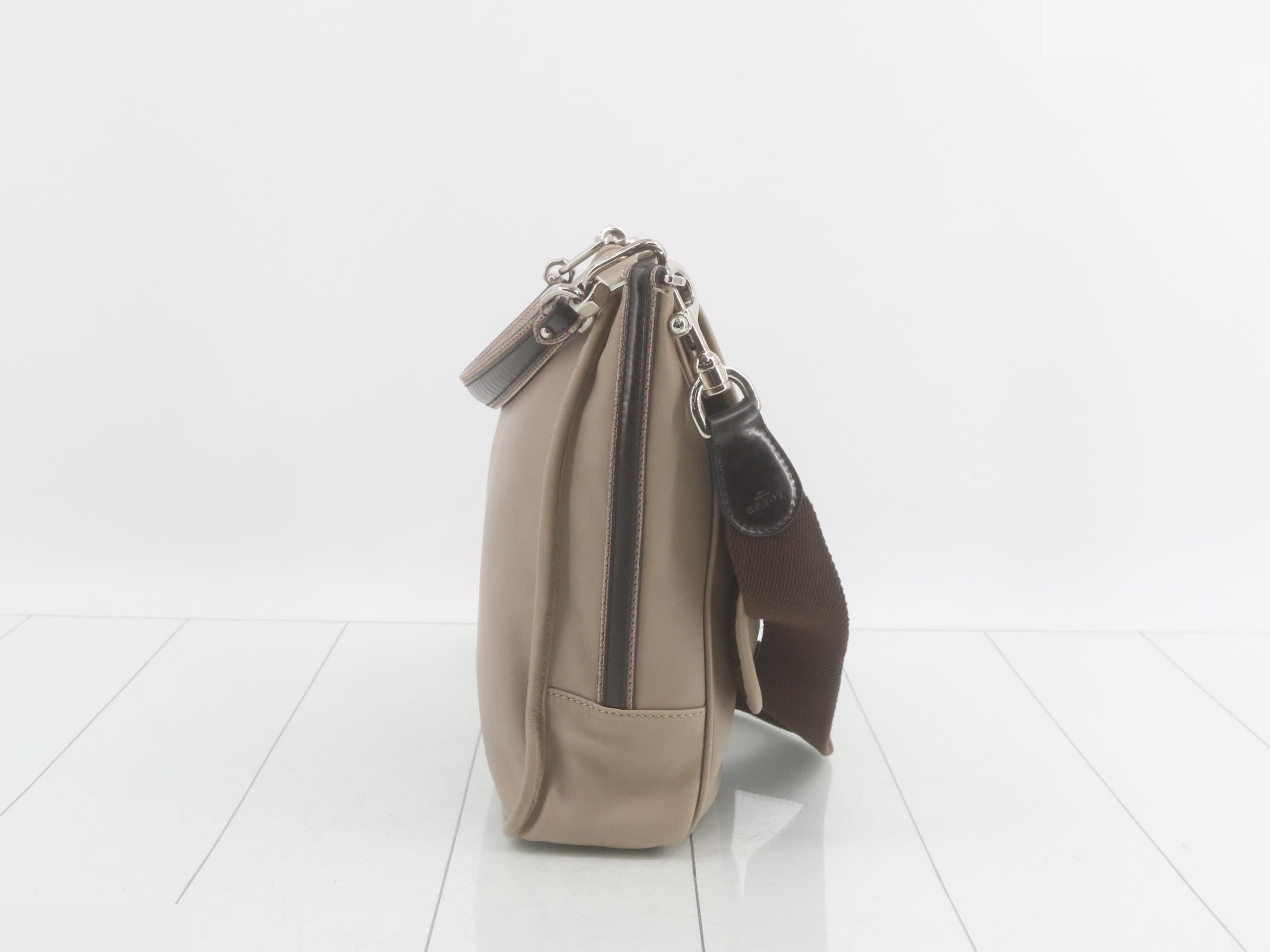Leather shoulder bag, gray — view 4