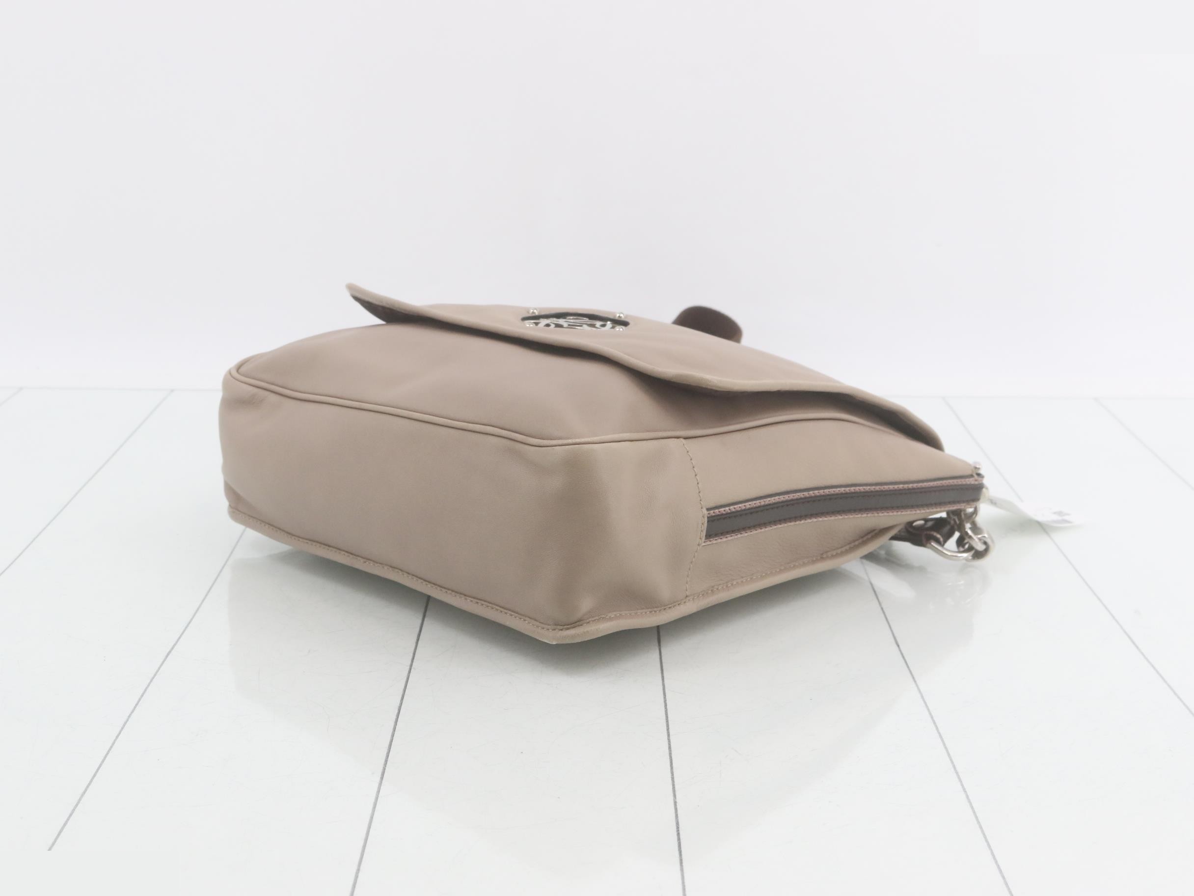 Leather shoulder bag, gray — view 6