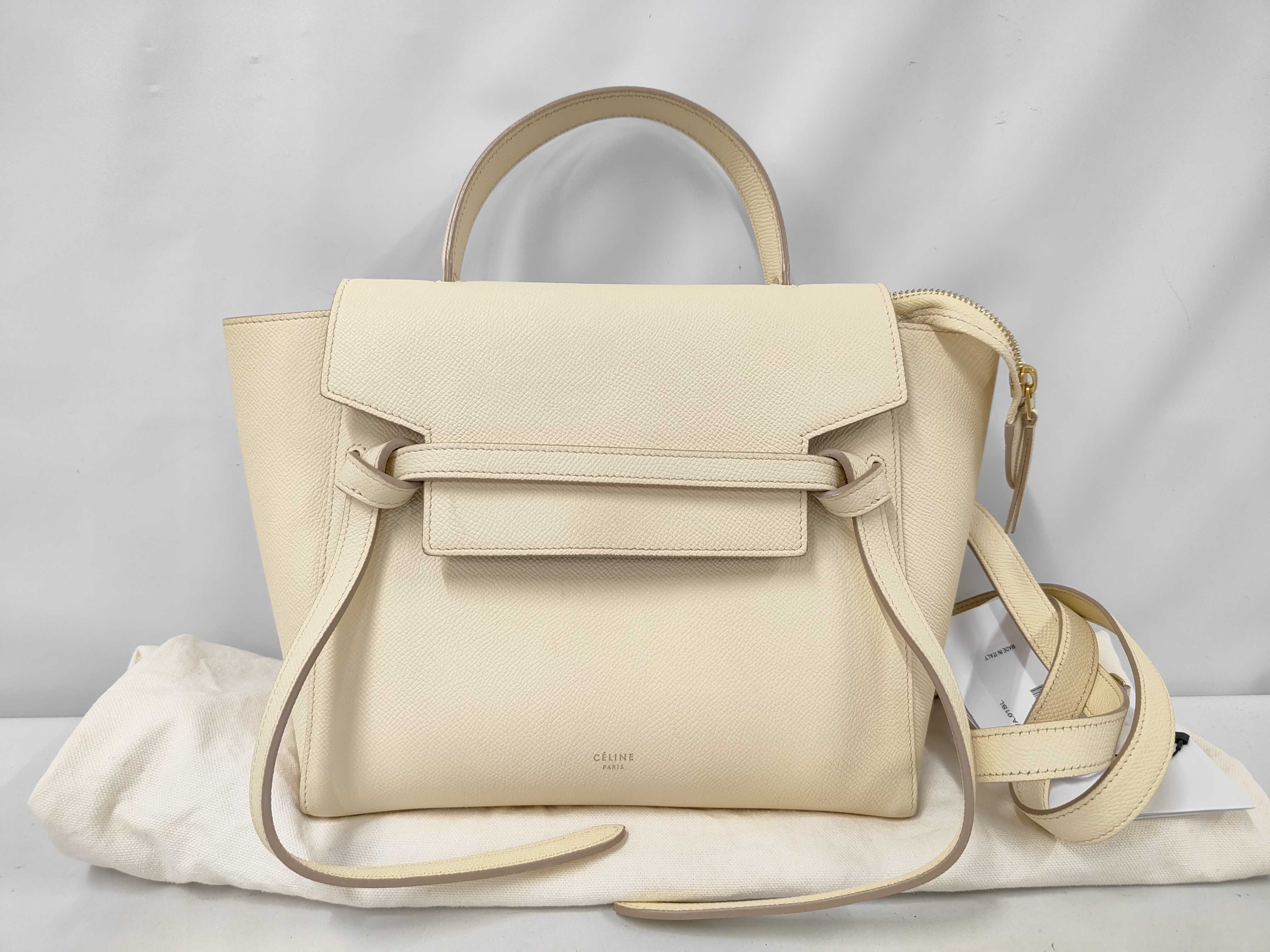 Belt Bag Micro 2-way Shoulder Bag Leather Ivory Handbag