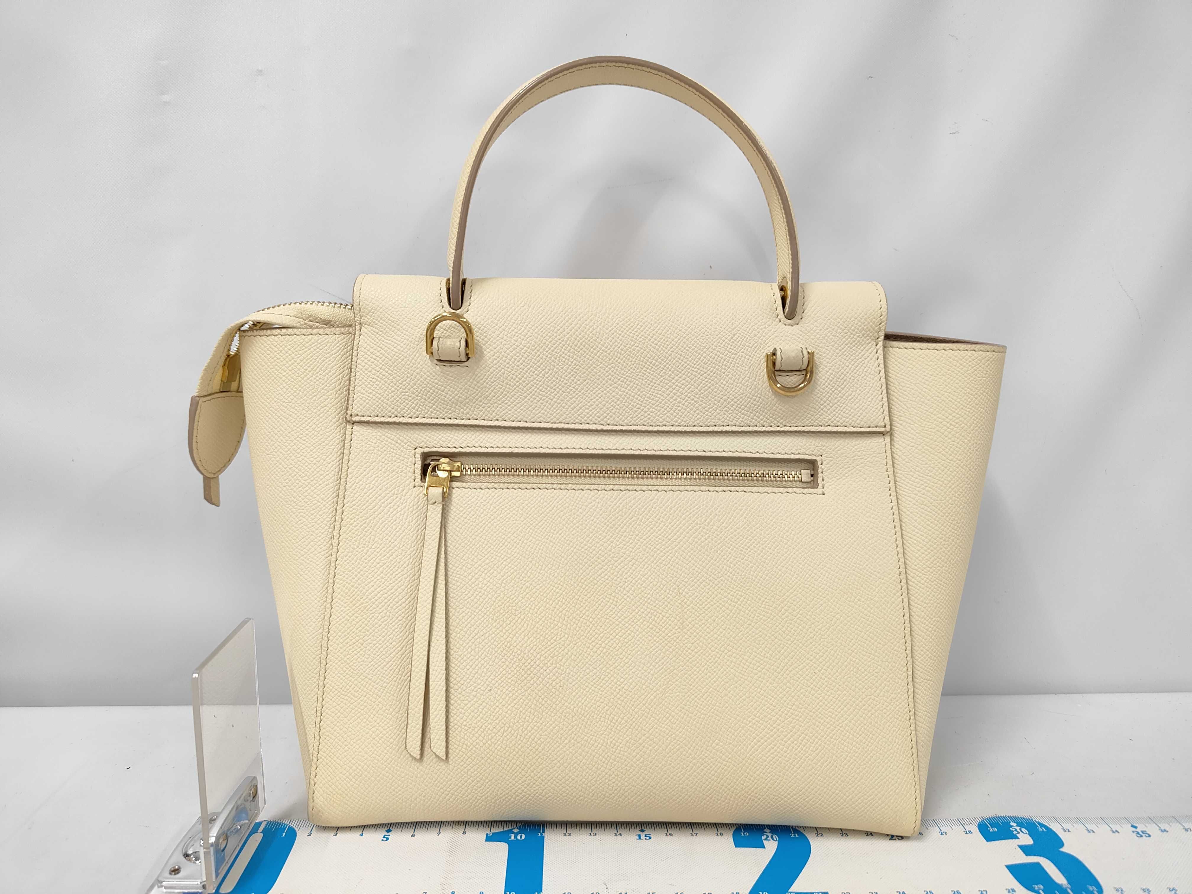 Belt Bag Micro 2-way Shoulder Bag Leather Ivory Handbag — view 2