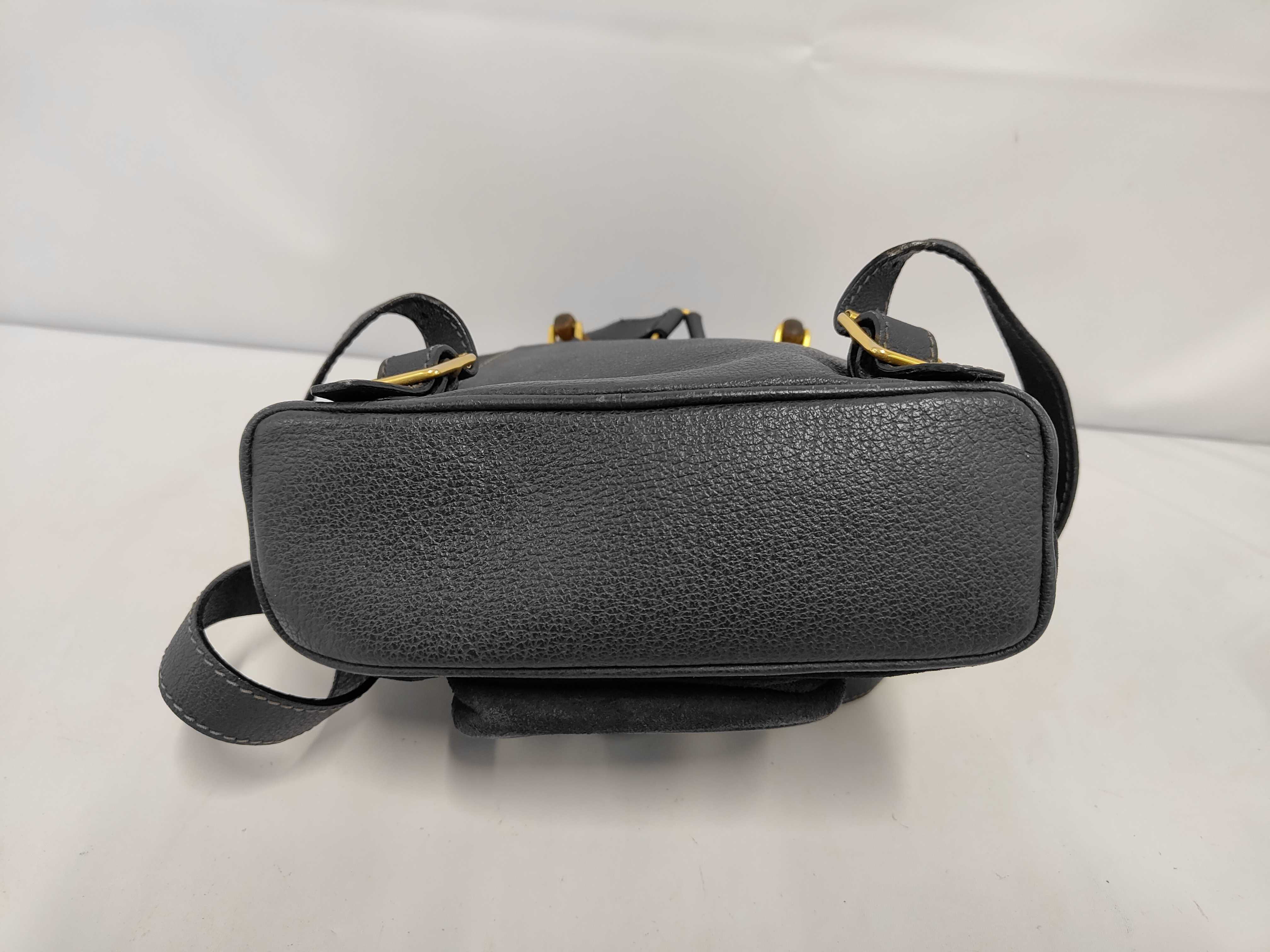Suede Leather Bamboo Mini Backpack — view 3