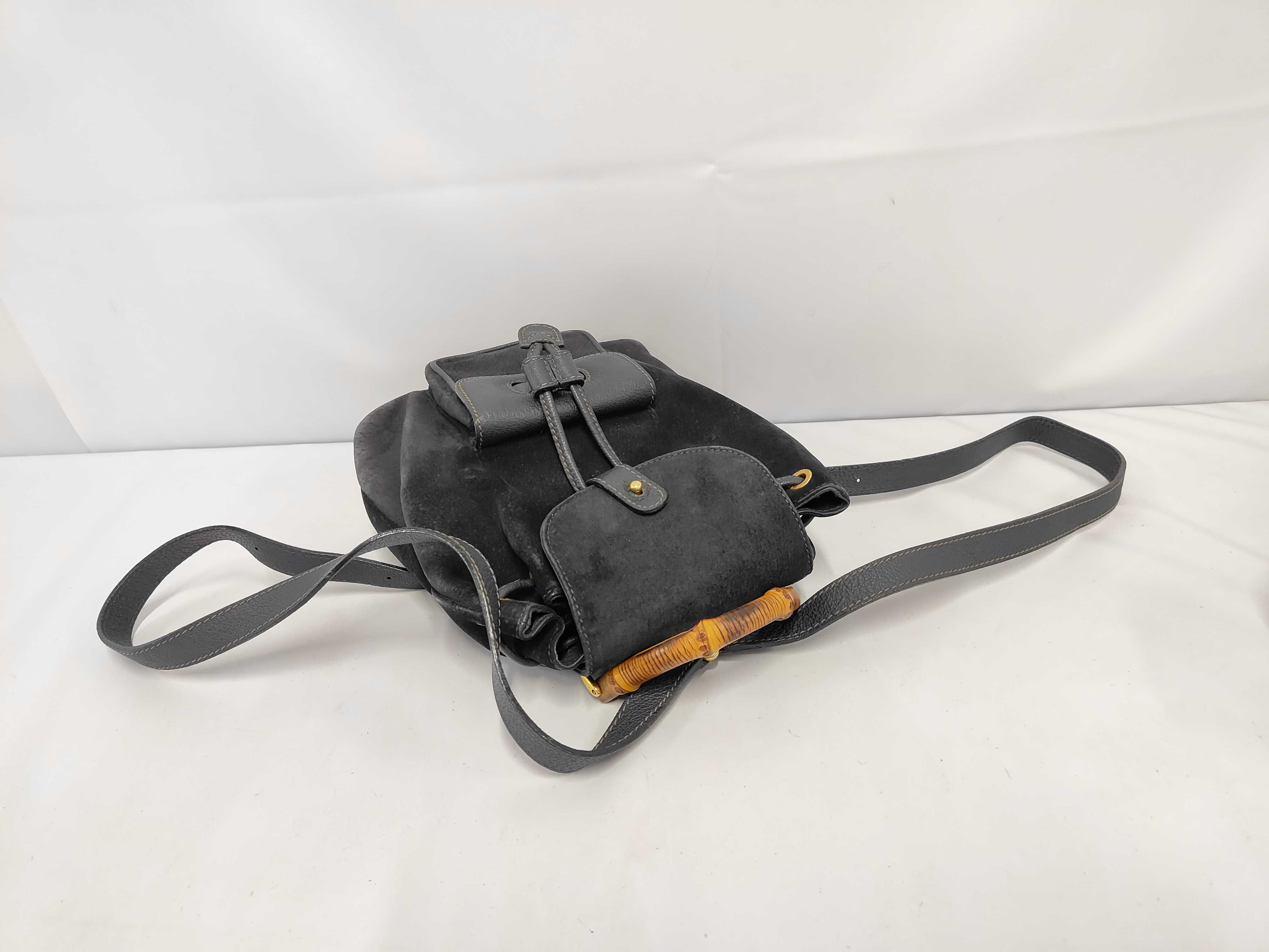 Suede Leather Bamboo Mini Backpack — view 5