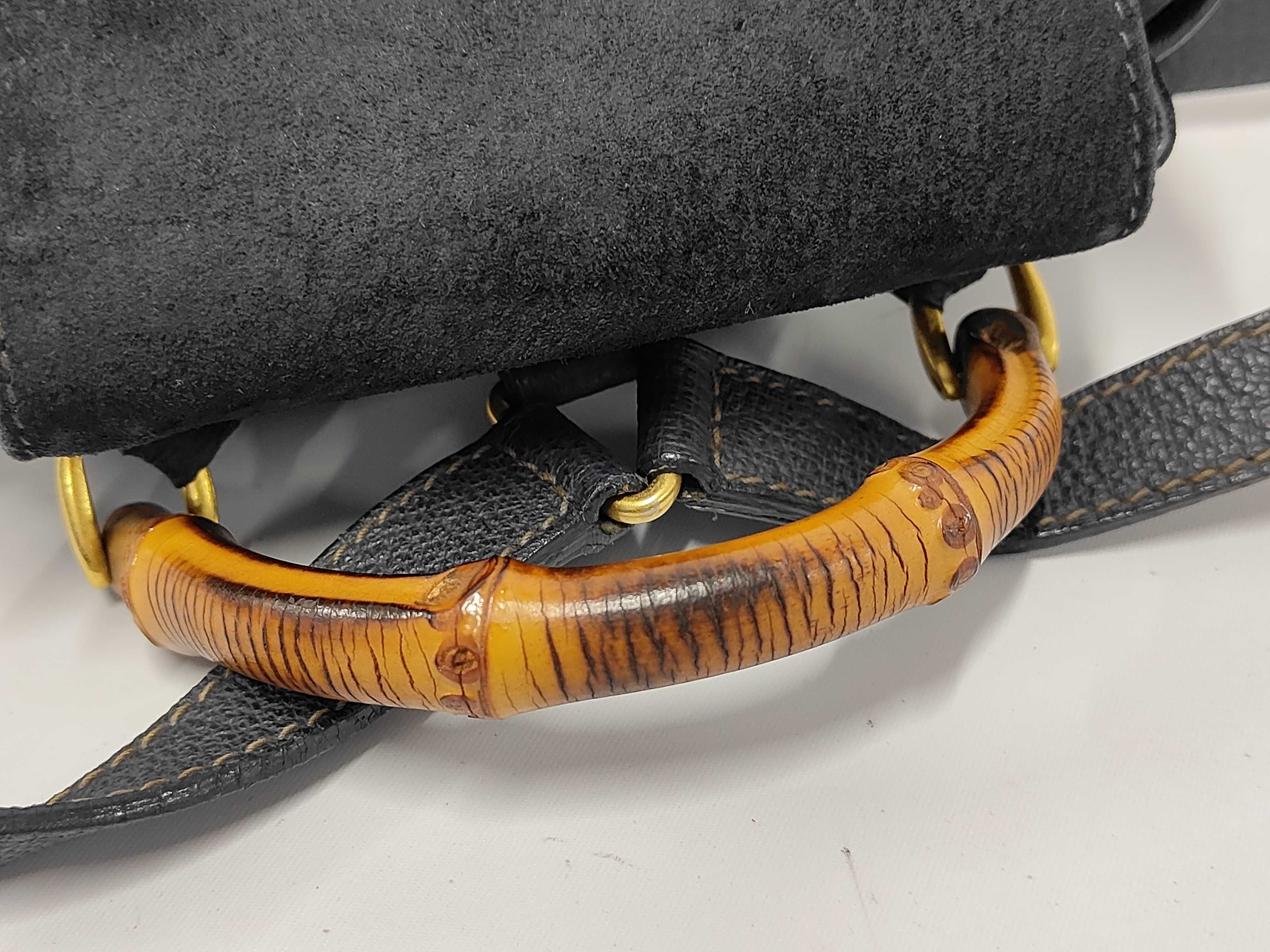 Suede Leather Bamboo Mini Backpack — view 8