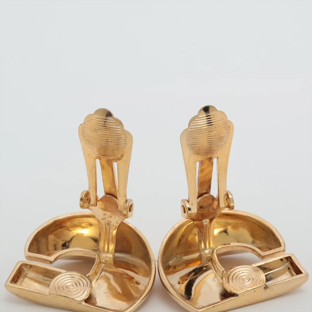 logo earrings (for both ears), GP gold. Shows signs of wear, — view 4